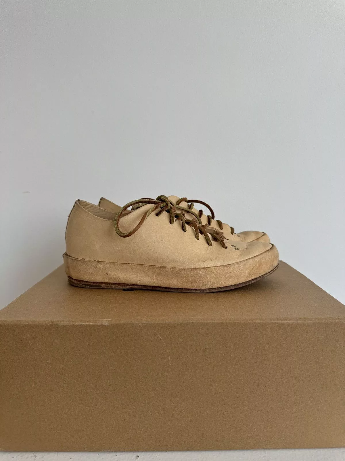 Feit Low Top Sneakers Feit Raw Leather Sneakers Beige