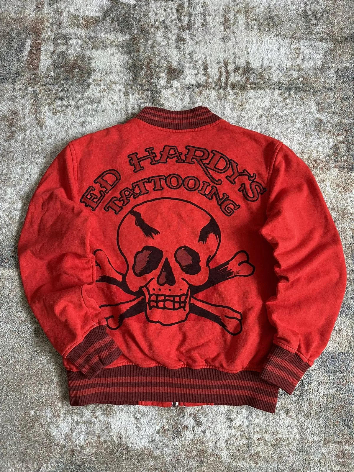Affliction Bombers Affliction × Christian Audigier × Ed Hardy ☠️ Rare Ed Hardy by Christian Audiger Bomber Jacket Red