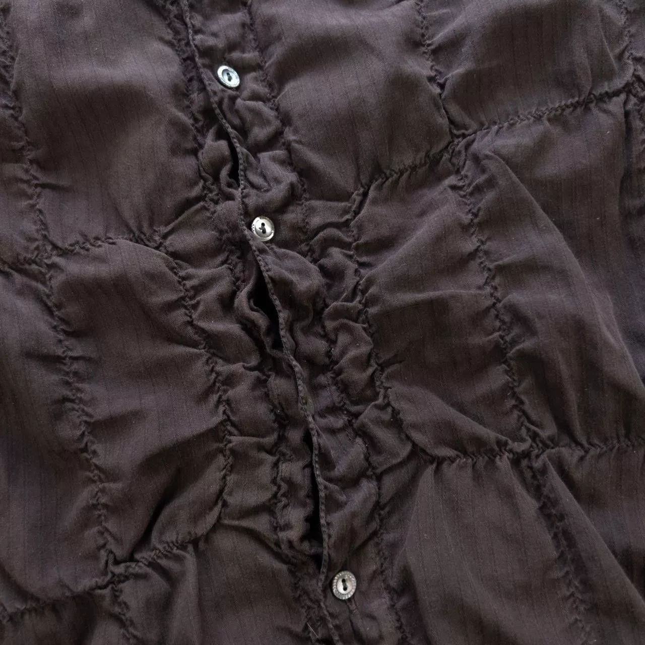 Marithe + Francois Girbaud Button Ups Vintage Marithe + Francois Girbaud Rouched Shirt Size M Brown