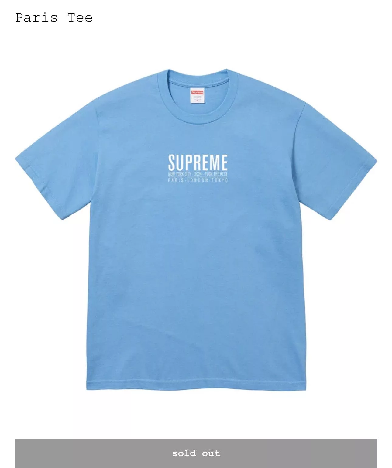 Supreme Short Sleeve T Shirts Supreme Paris tee Blue