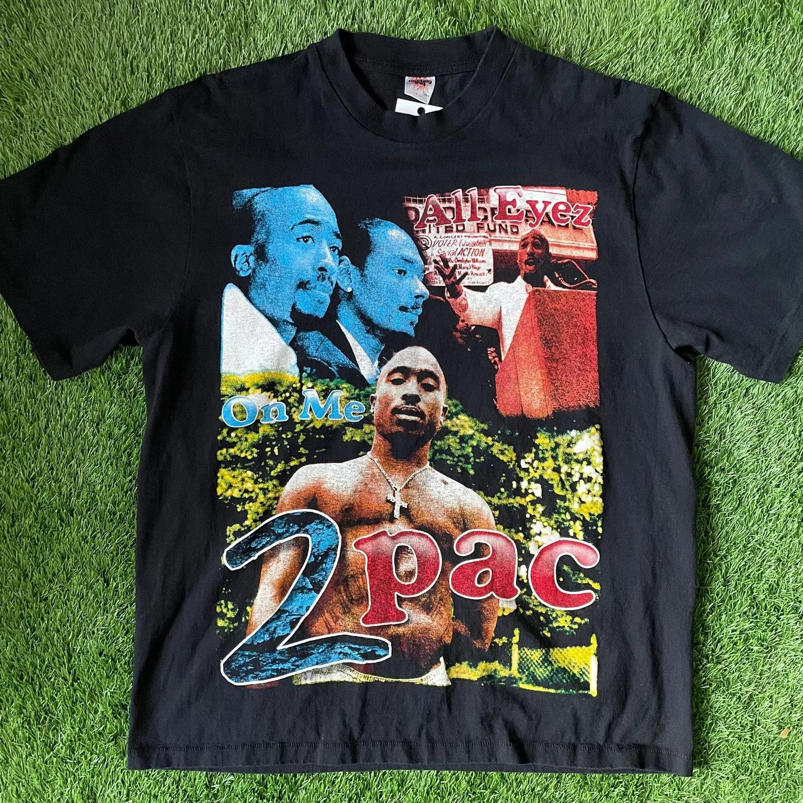 Rap Tees Short Sleeve T Shirts Rap Tees 2Pac Rap Tee Black