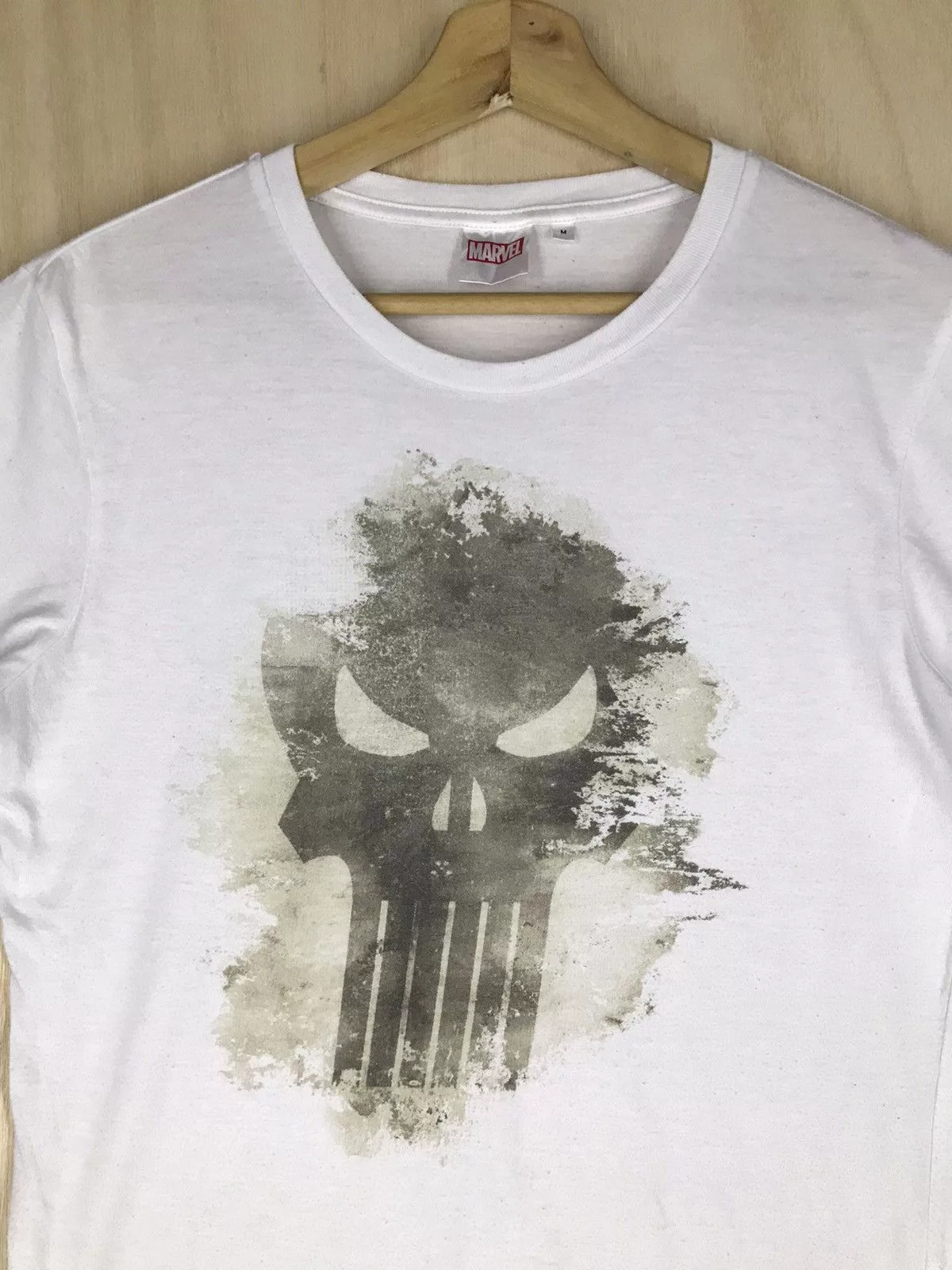 Marvel Comics Short Sleeve T Shirts Marvel Comics Marvel The Punisher X GU Tees White Vintage