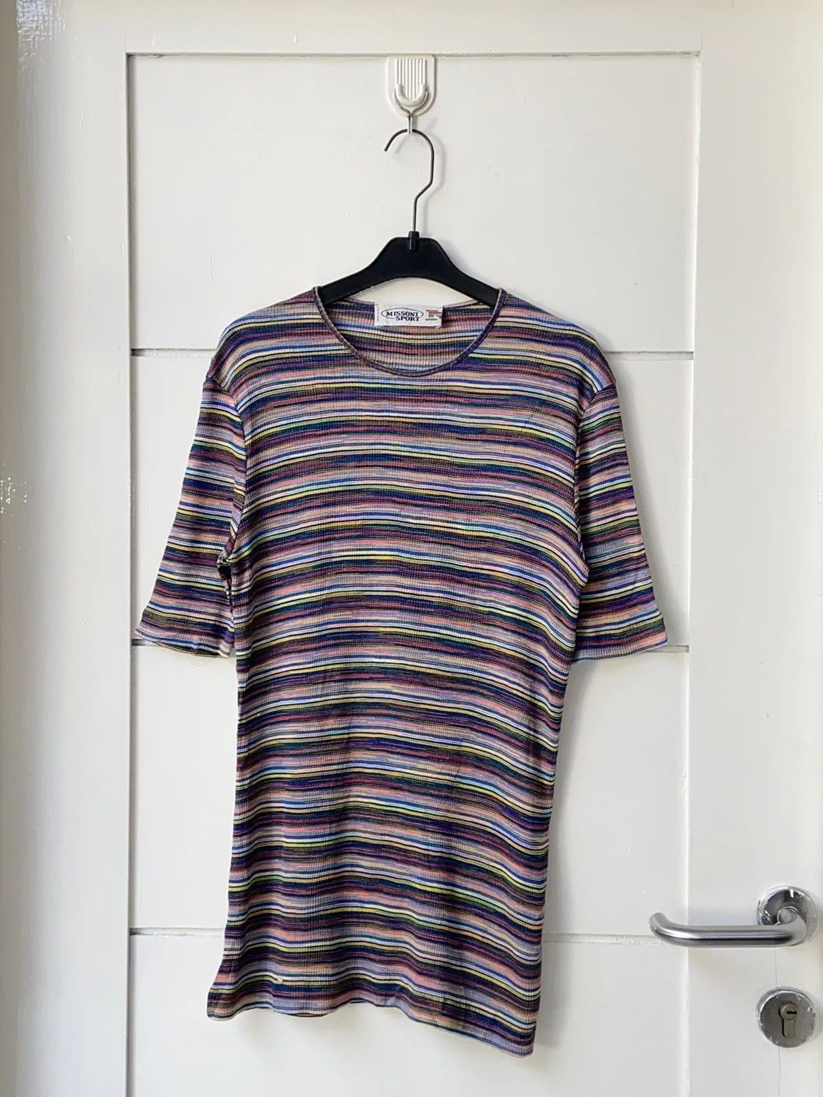 Missoni Short Sleeve T Shirts MISSONI SPORT Striped T-shirt Pink