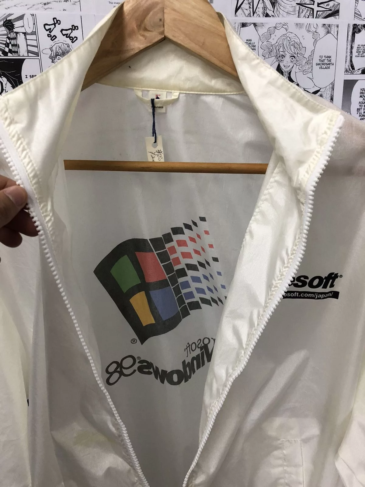 Microsoft Light Jackets Microsoft × Vintage 🔥Rare🔥Microsoft 98 Windbreaker Jacket White