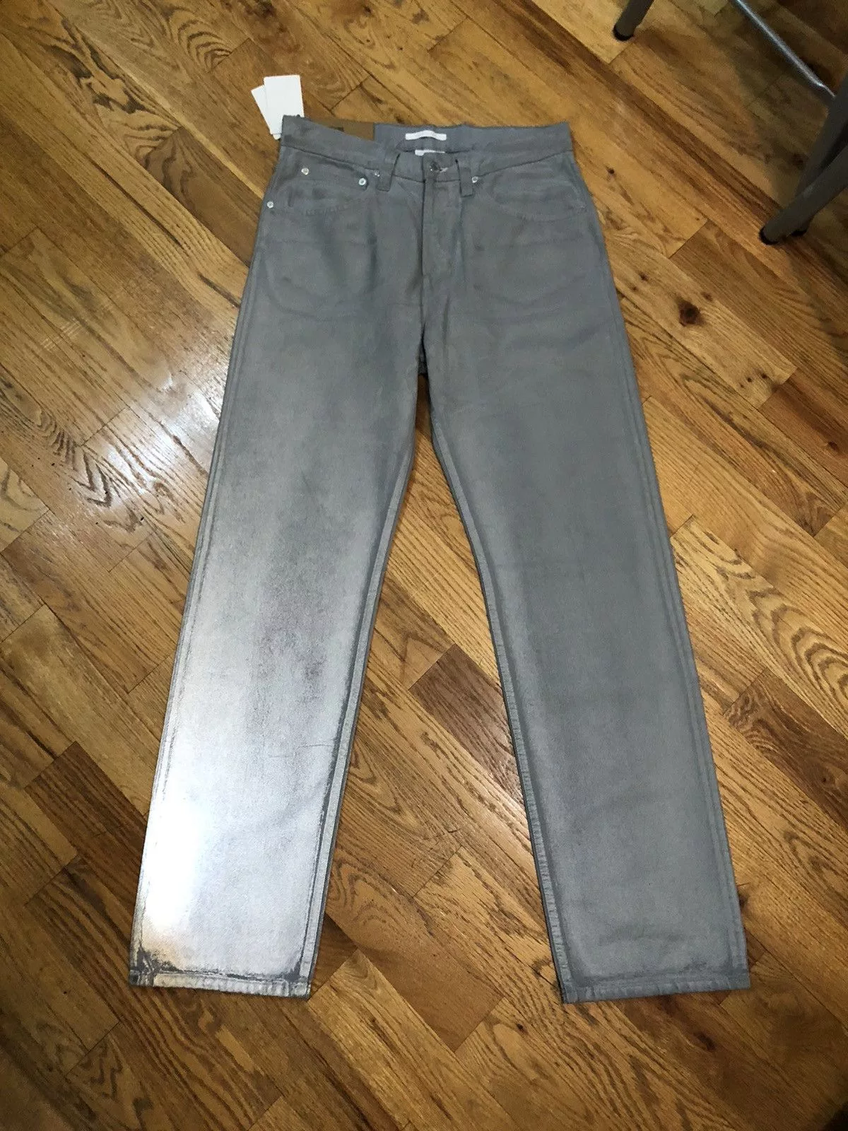 Helmut Lang Denim 🌊🌊🌊Helmut Lang Reflective Gray Straight Leg Jeans