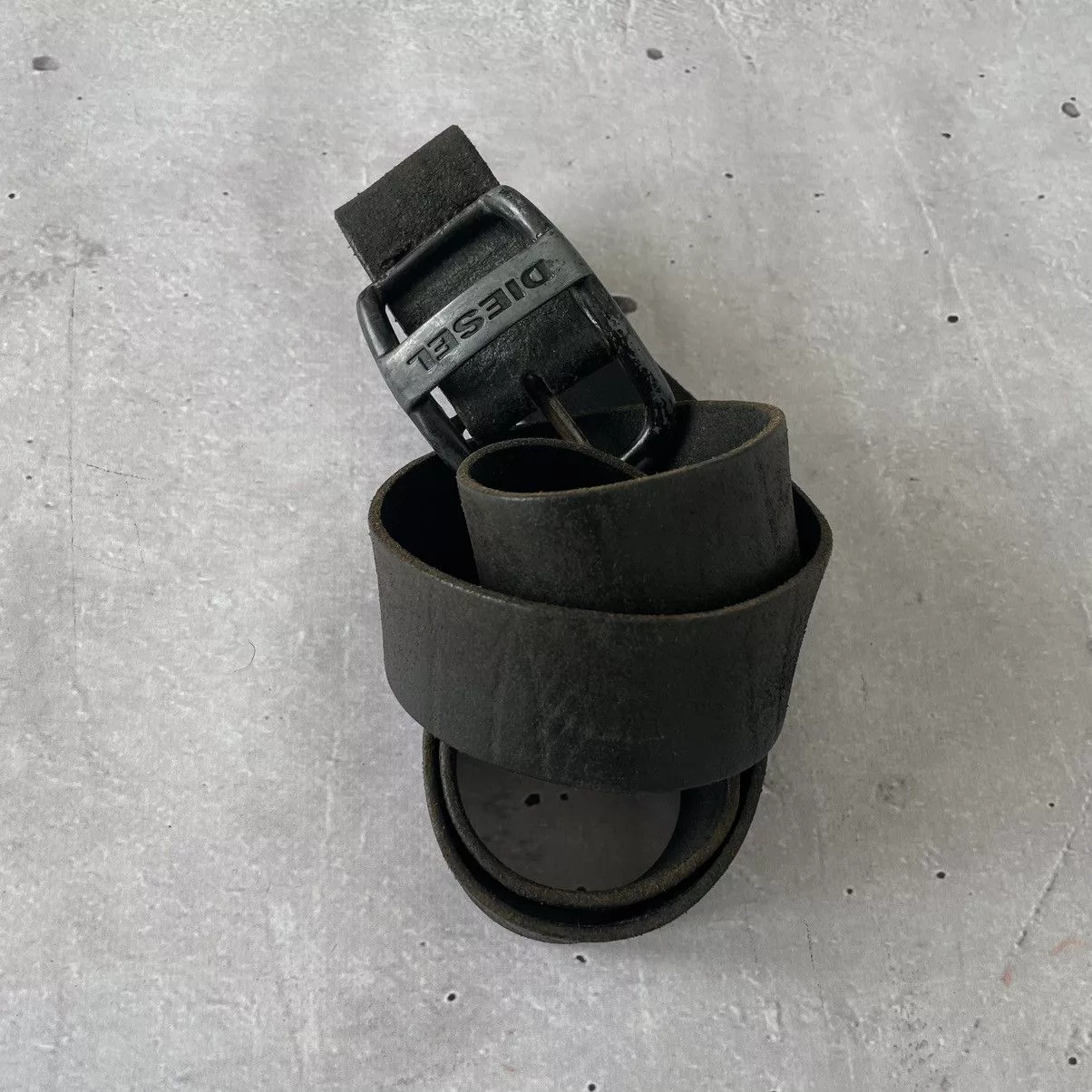 Diesel Belts Diesel × Vintage Vintage Diesel distressed leather belt y2k Black Avant-Garde