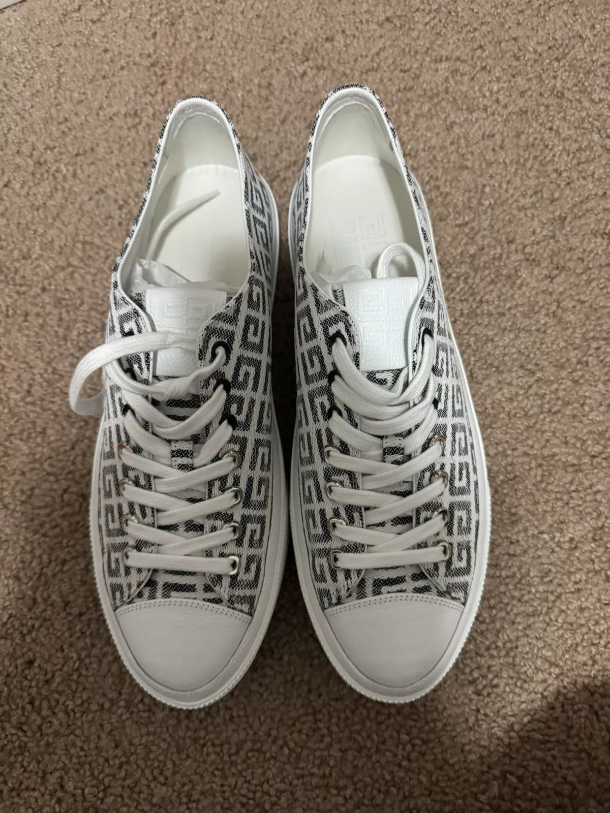Givenchy Low Top Sneakers Givenchy Men's City Allover Logo Canvas Low-Top Sneakers Black