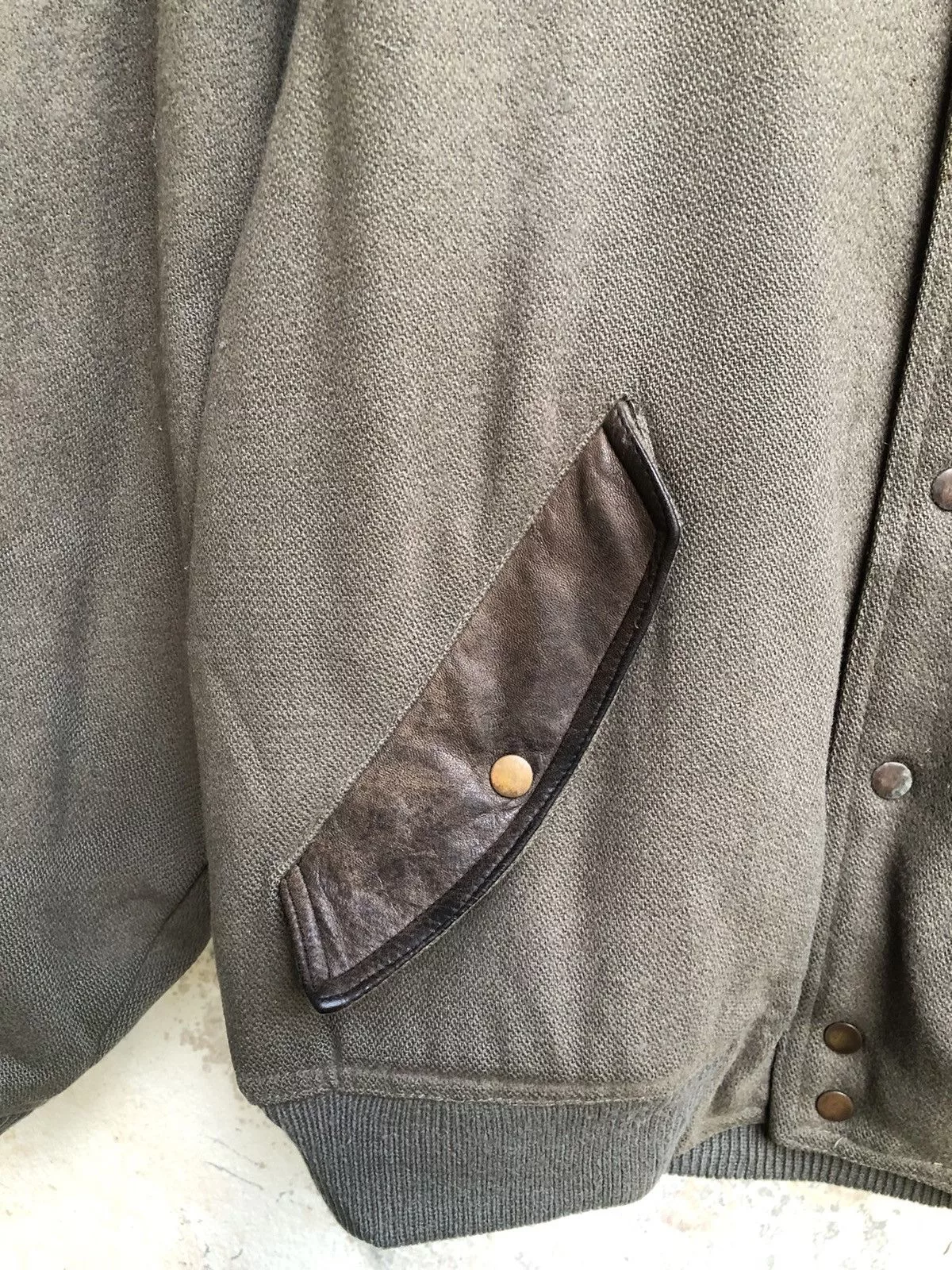 Other Bombers Other Vintage Miller Leather Trim Wool Campus Varsity Jacket Green