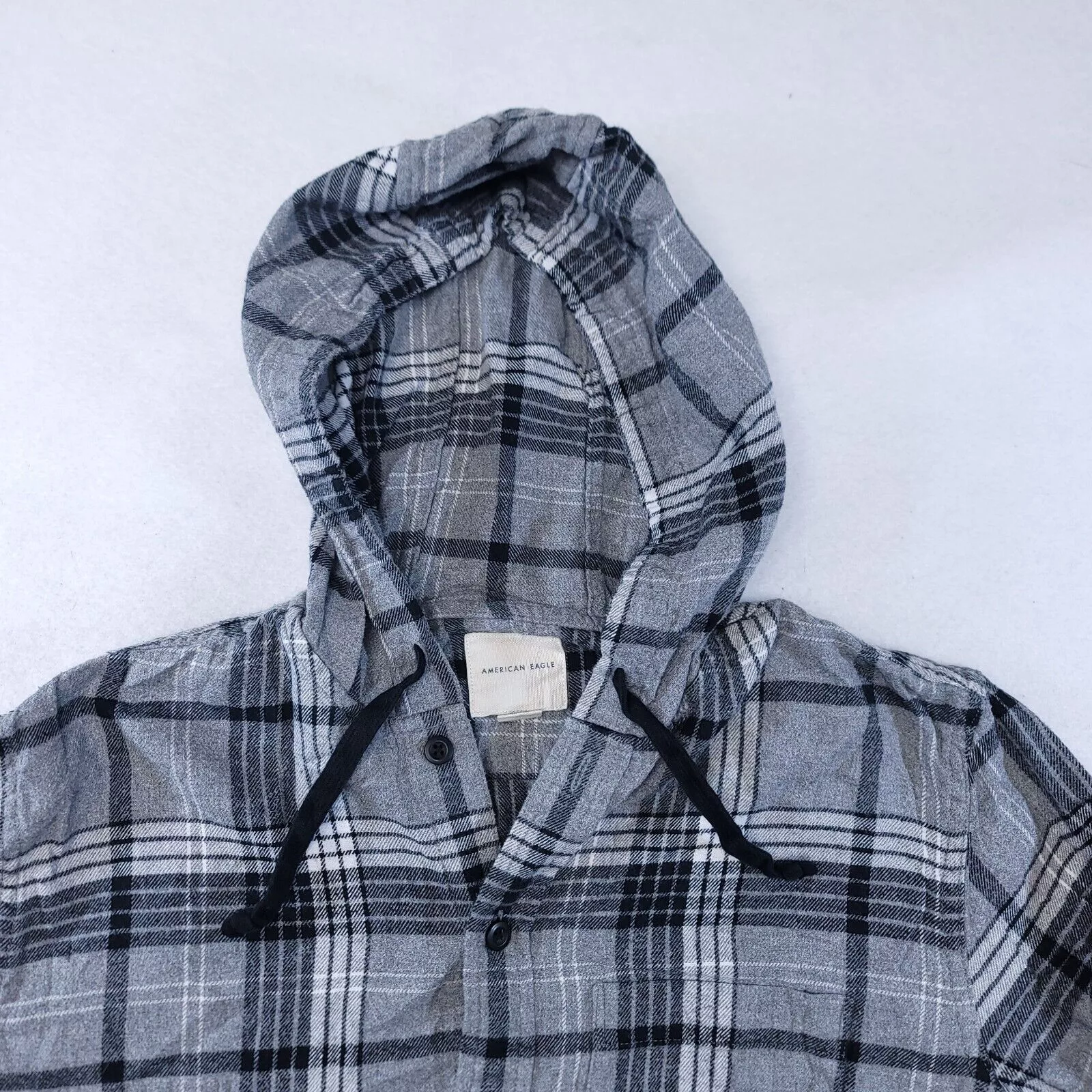 American Eagle Outfitters Light Jackets American Eagle Outfitters American Eagle Casual Button Up Hoodie Men Size S Gray Plaid
