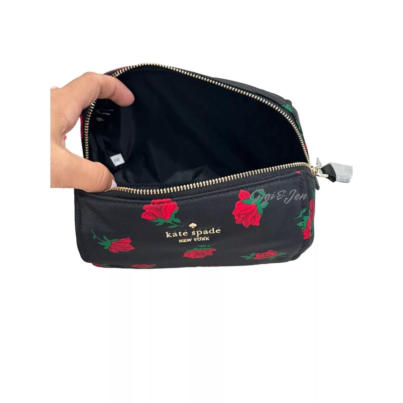 Kate Spade Other Kate Spade Chelsea Rose Toss Printed Medium Cosmetic Case Black