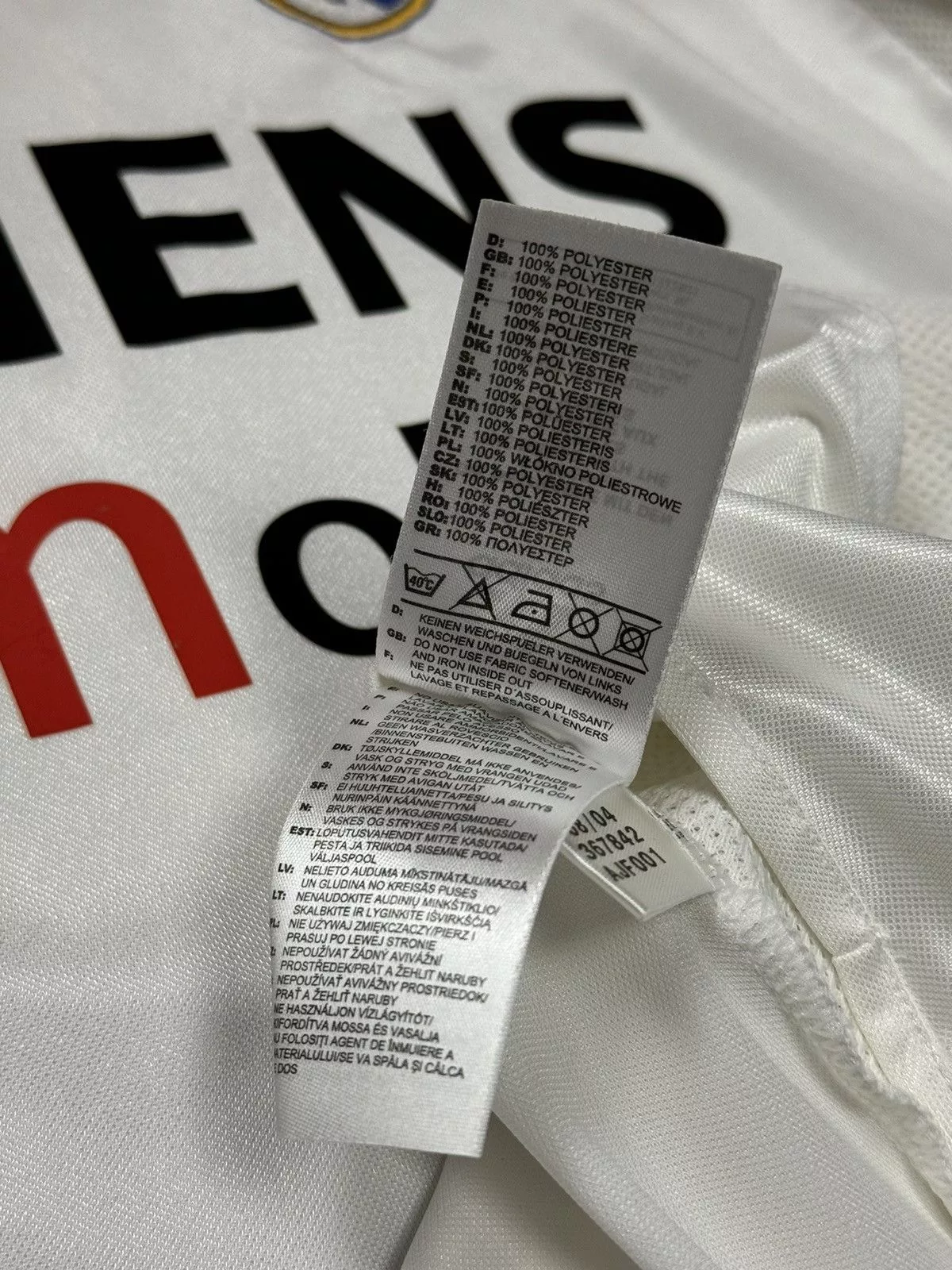 Adidas Jerseys ADIDAS REAL MADRID SOCCER JERSEY VINTAGE 2004 #9 PICKFORD White Sportswear