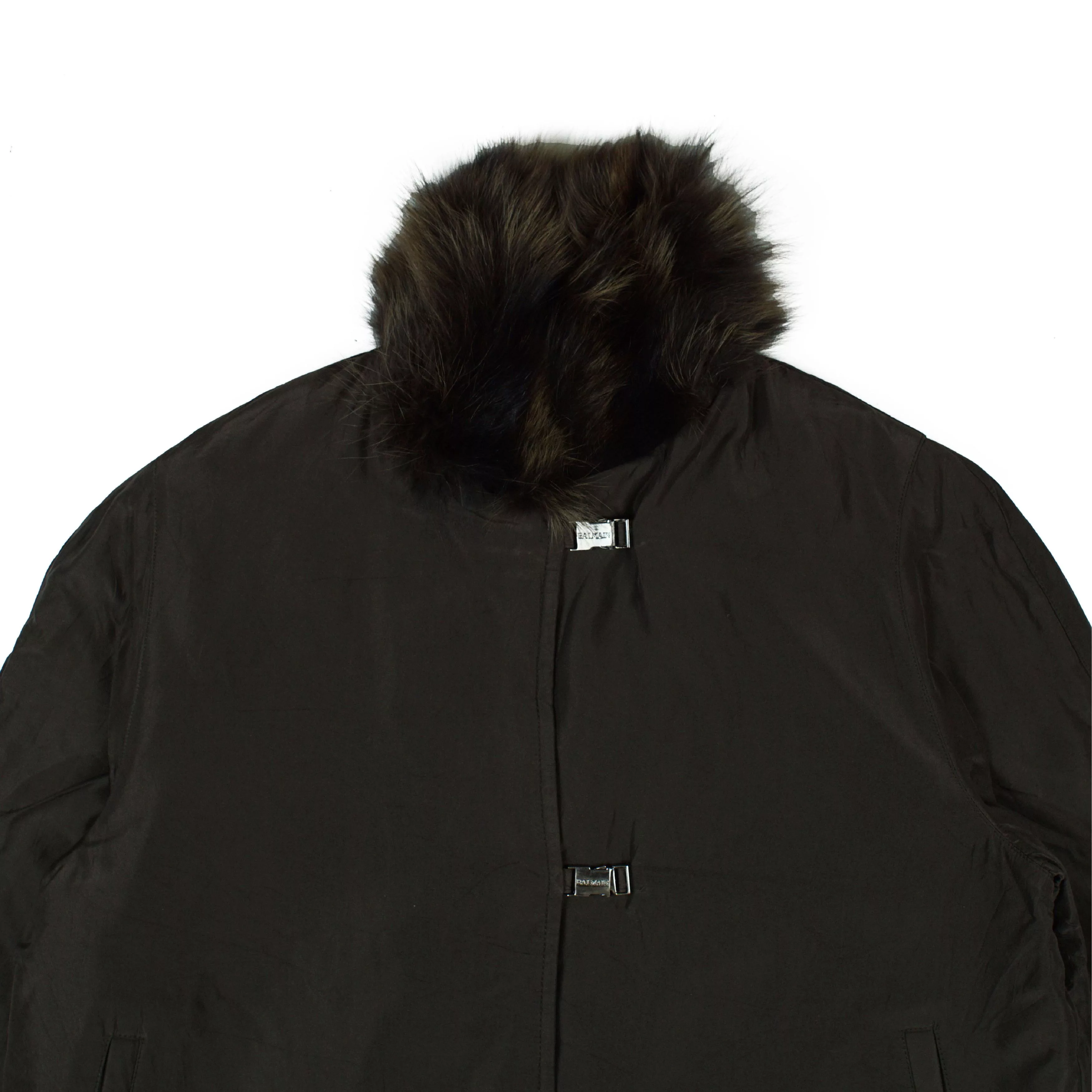 Balmain Jackets Balmain × Vintage Balmain Silk Blue Fox Fur Jacket Multi Luxury