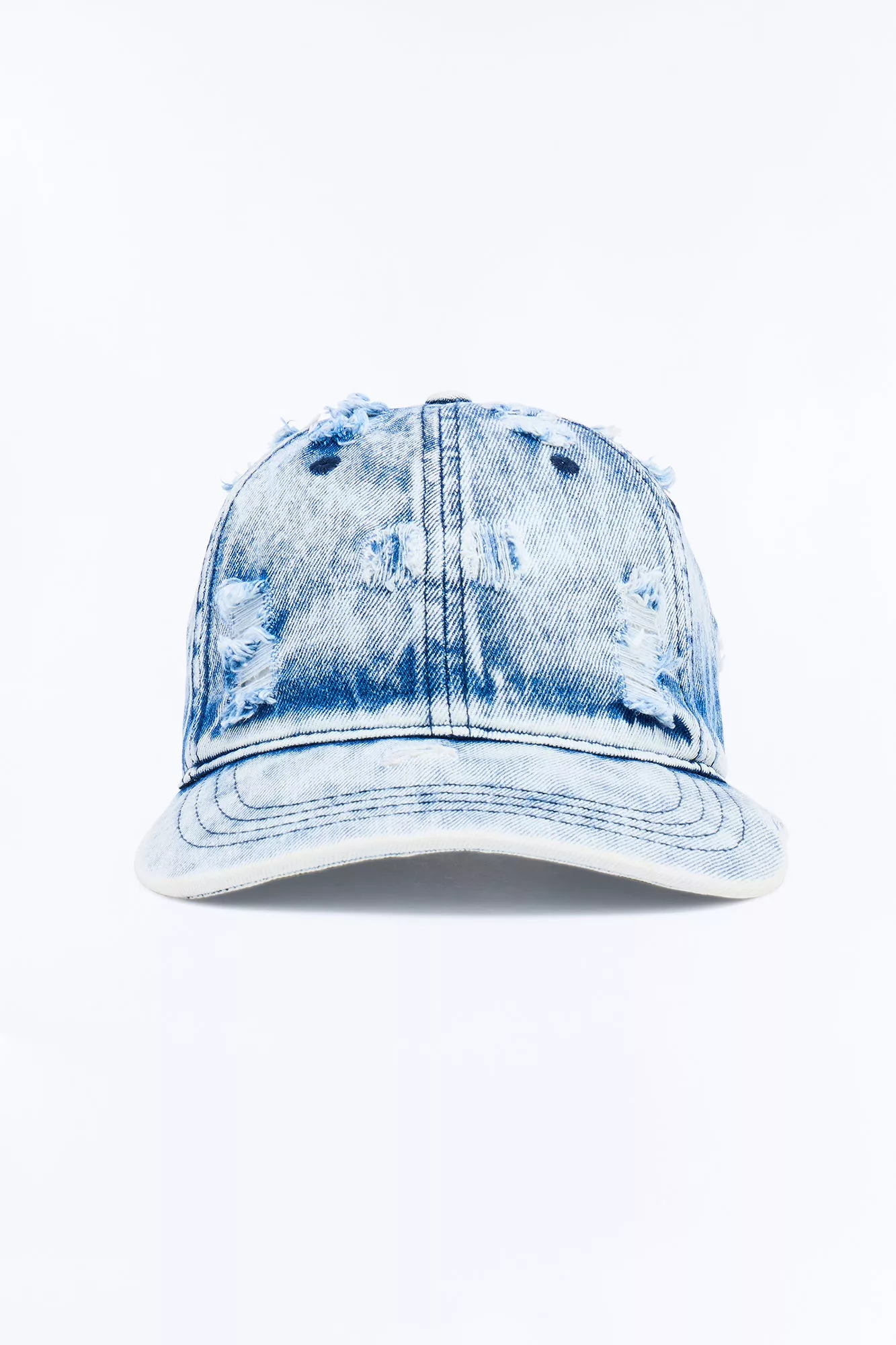 Washed Distressed Baseball Hat - Blue Wash