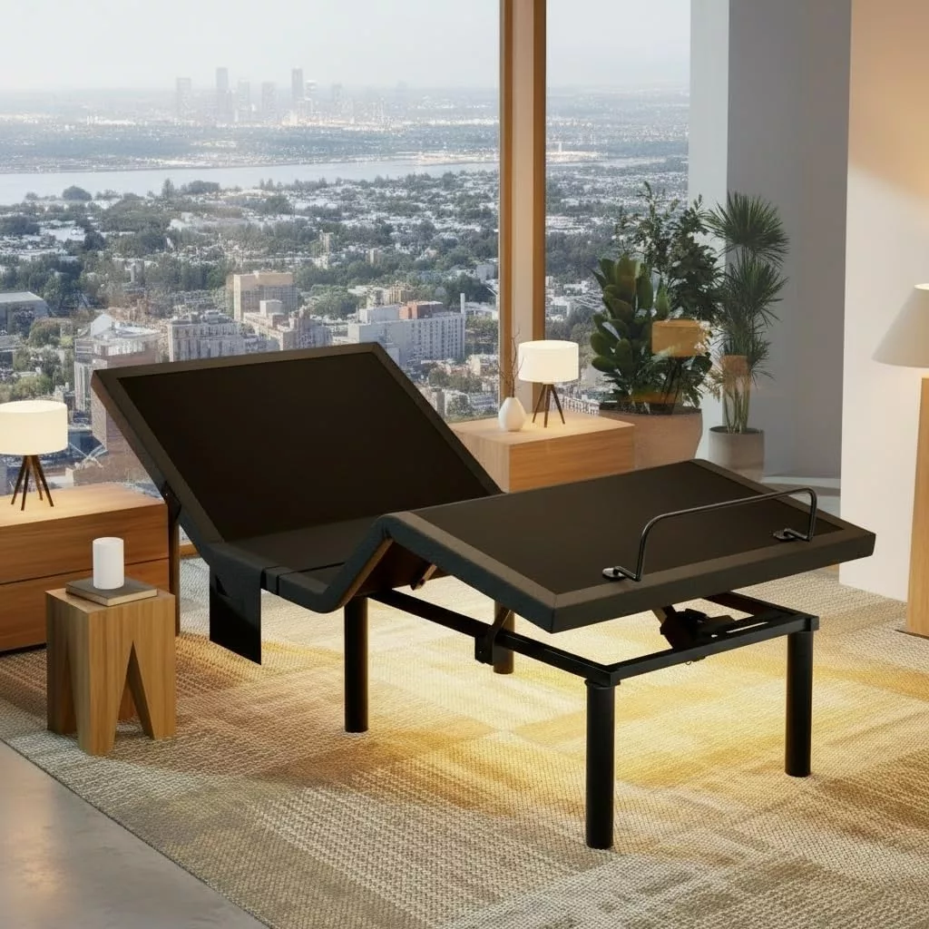 Marsail Twin XL Adjustable Bed Frame with Head Foot Incline USB Ports and Remote Control