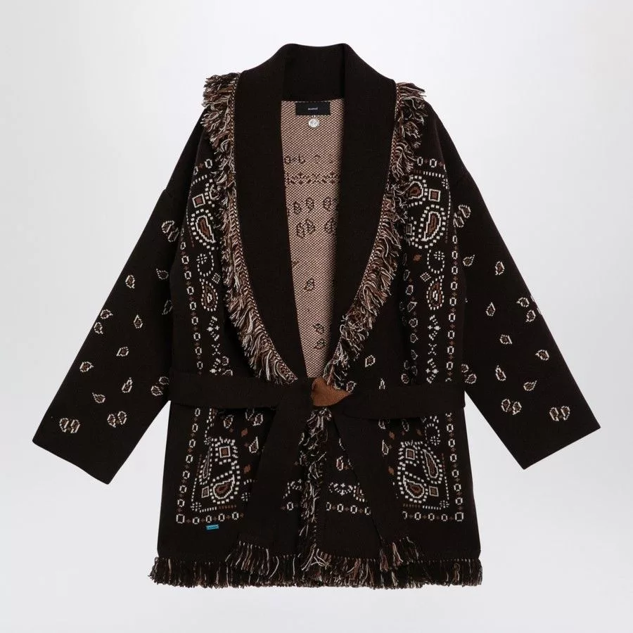 Alanui Sweaters Alanui o1d2blof0724 Cardigan in Coffee Brown