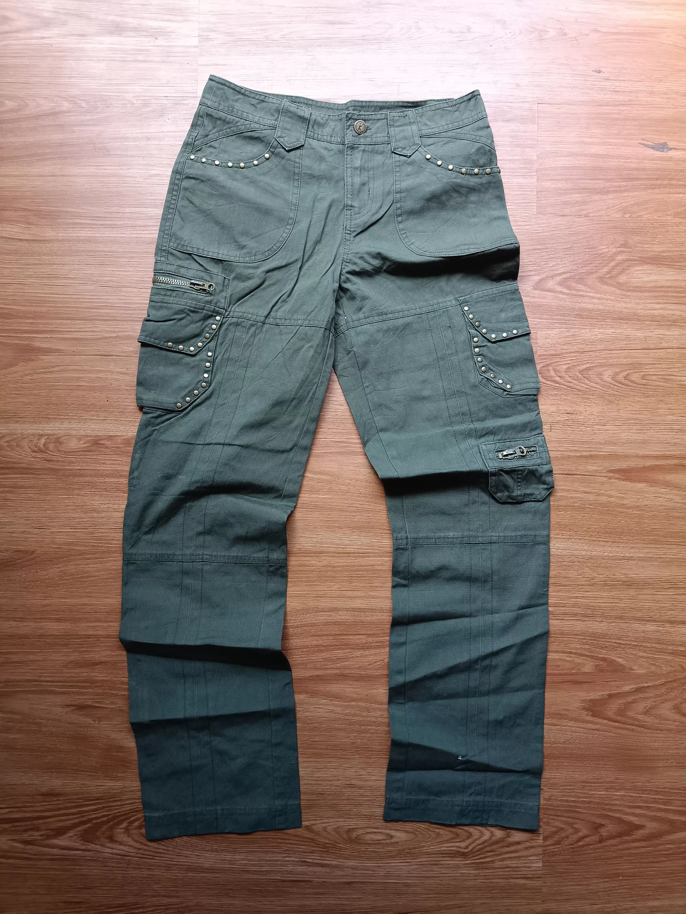 14th Addiction Denim 14th Addiction × In The Attic × Japanese Brand Final justice Bondage pants Green