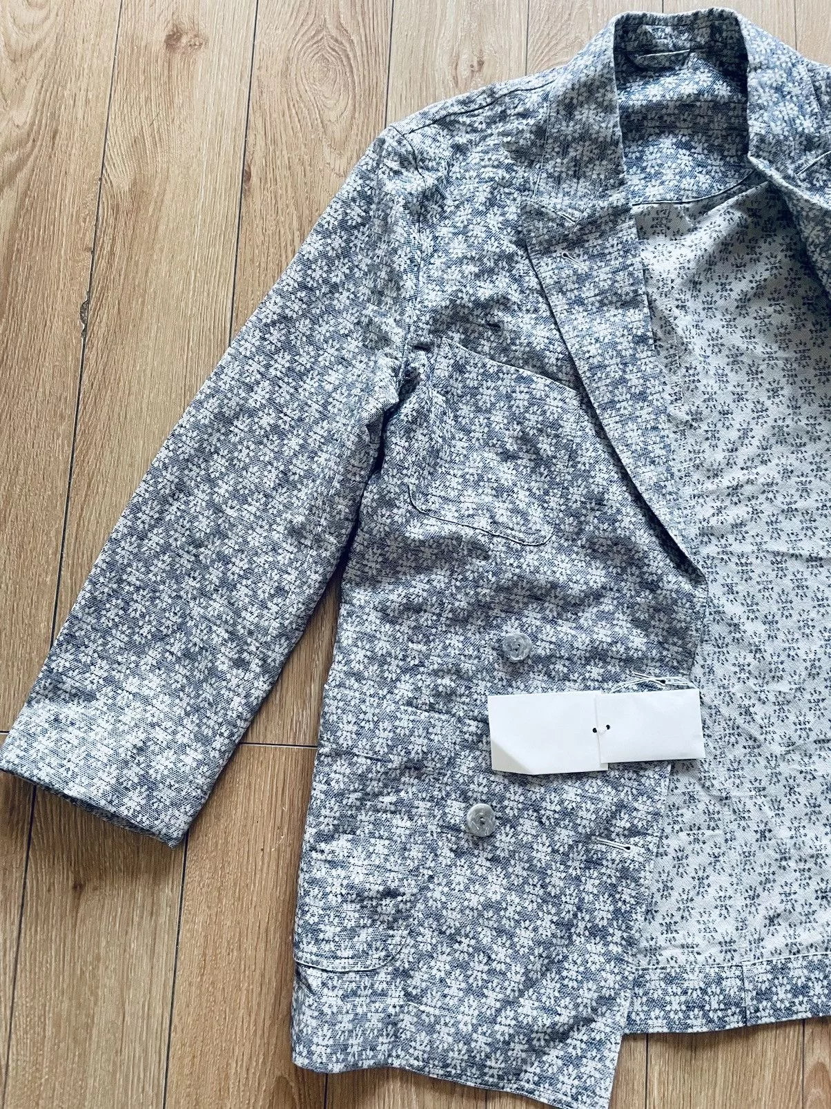 Acne Studios Button Ups Acne Studios, Floral jacquard double breasted blazer White