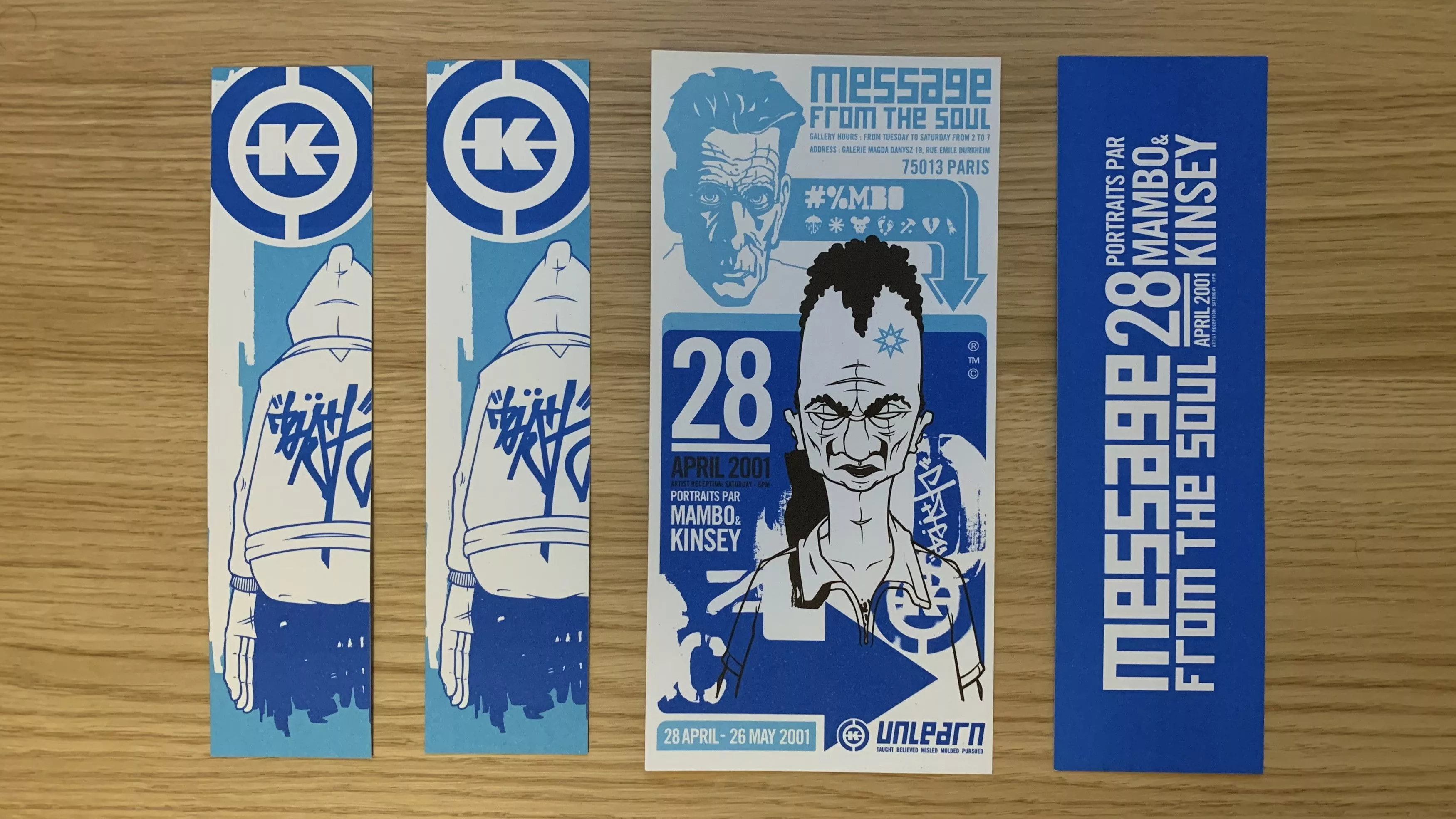 Other Miscellaneous Other Dave Kinsey invitation & flyer for 2001 exhibition. Blue Vintage