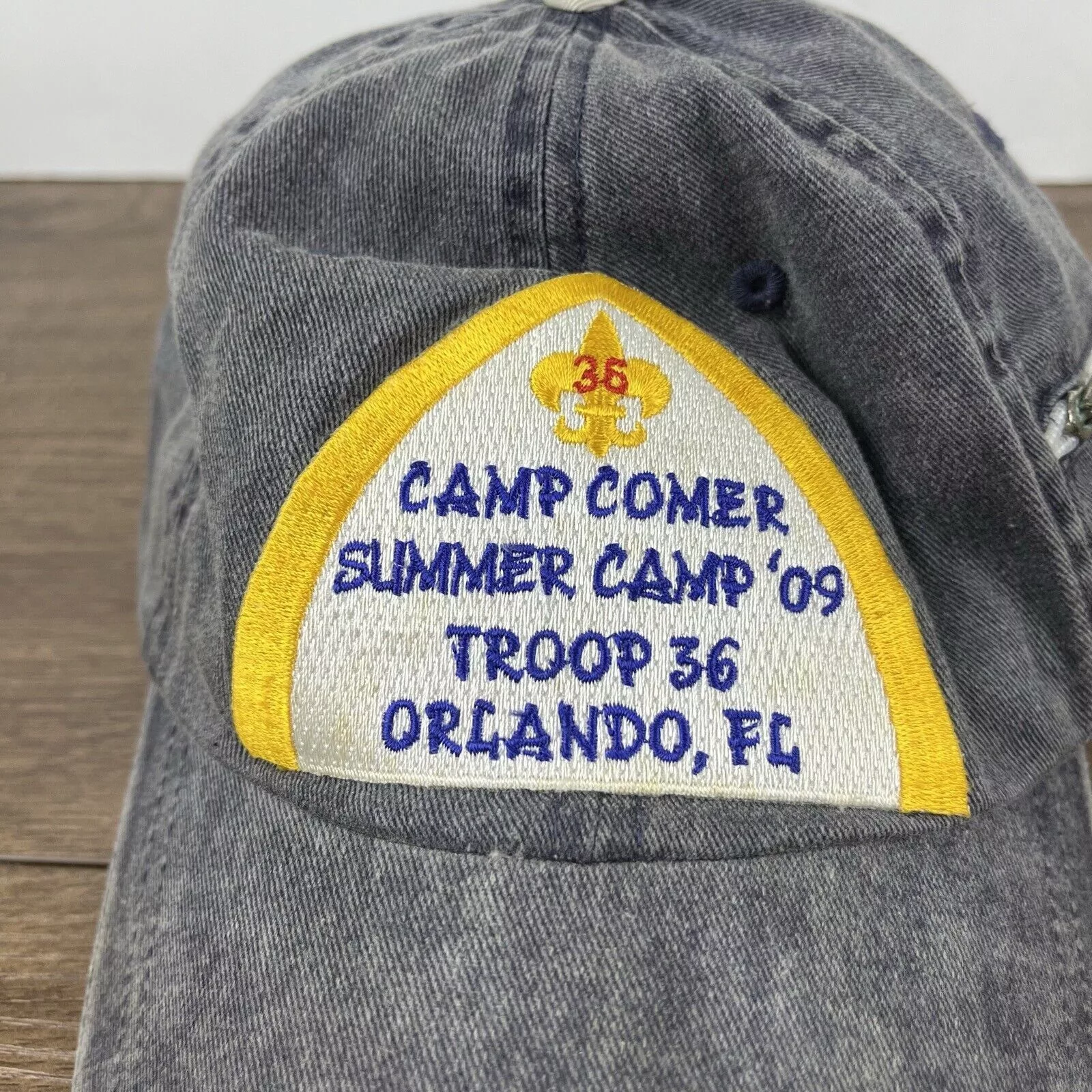 Other Hats Other Camp Comer Hat Troop 36 Orlando Florida Gray Hat Adjustable