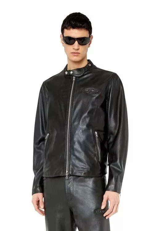 Diesel Leather Jackets Diesel L- METAL GIACCA leather jacket Black