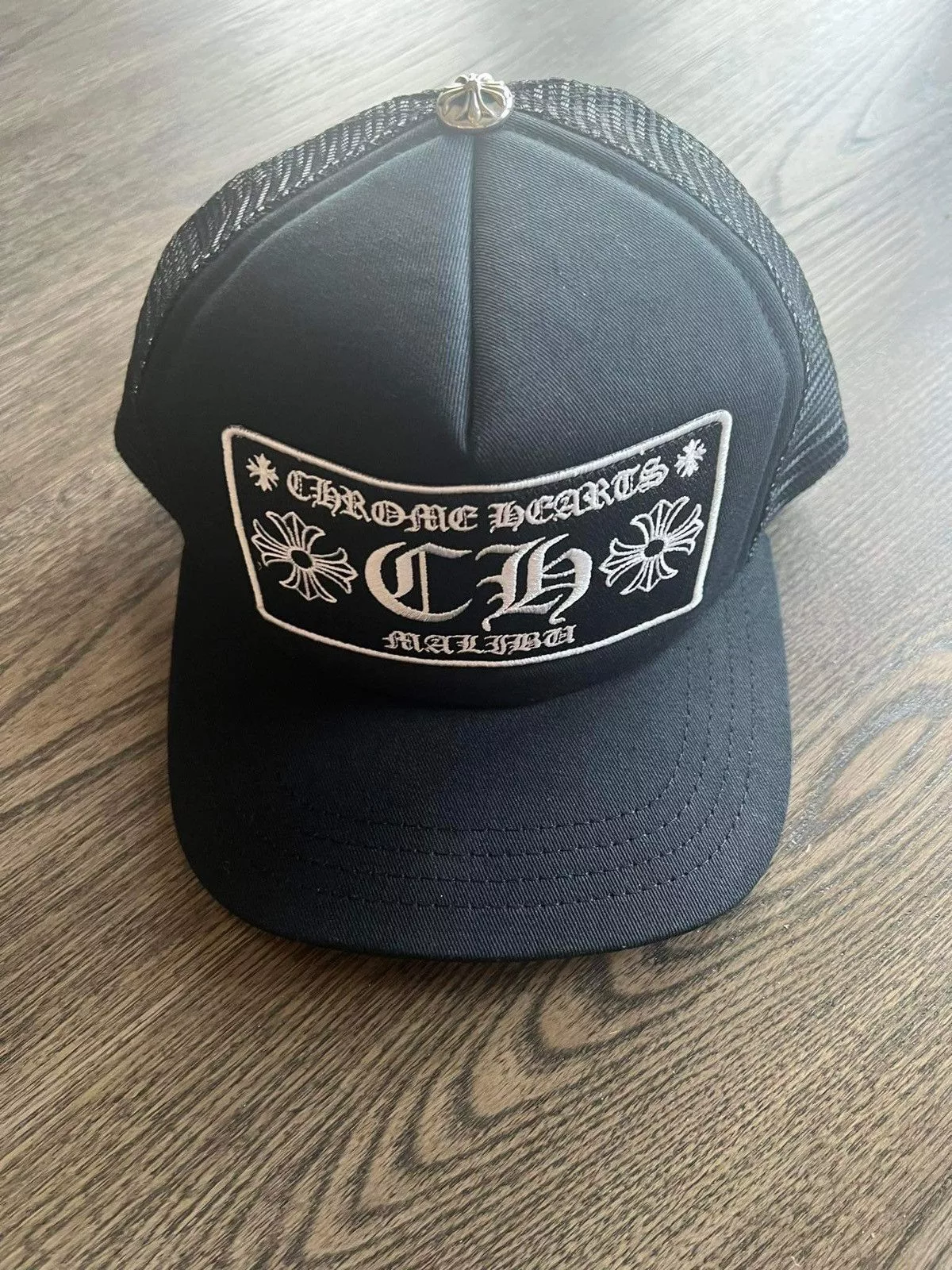 Chrome Hearts Hats RARE Chrome Hearts Malibu Black Trucker Hat
