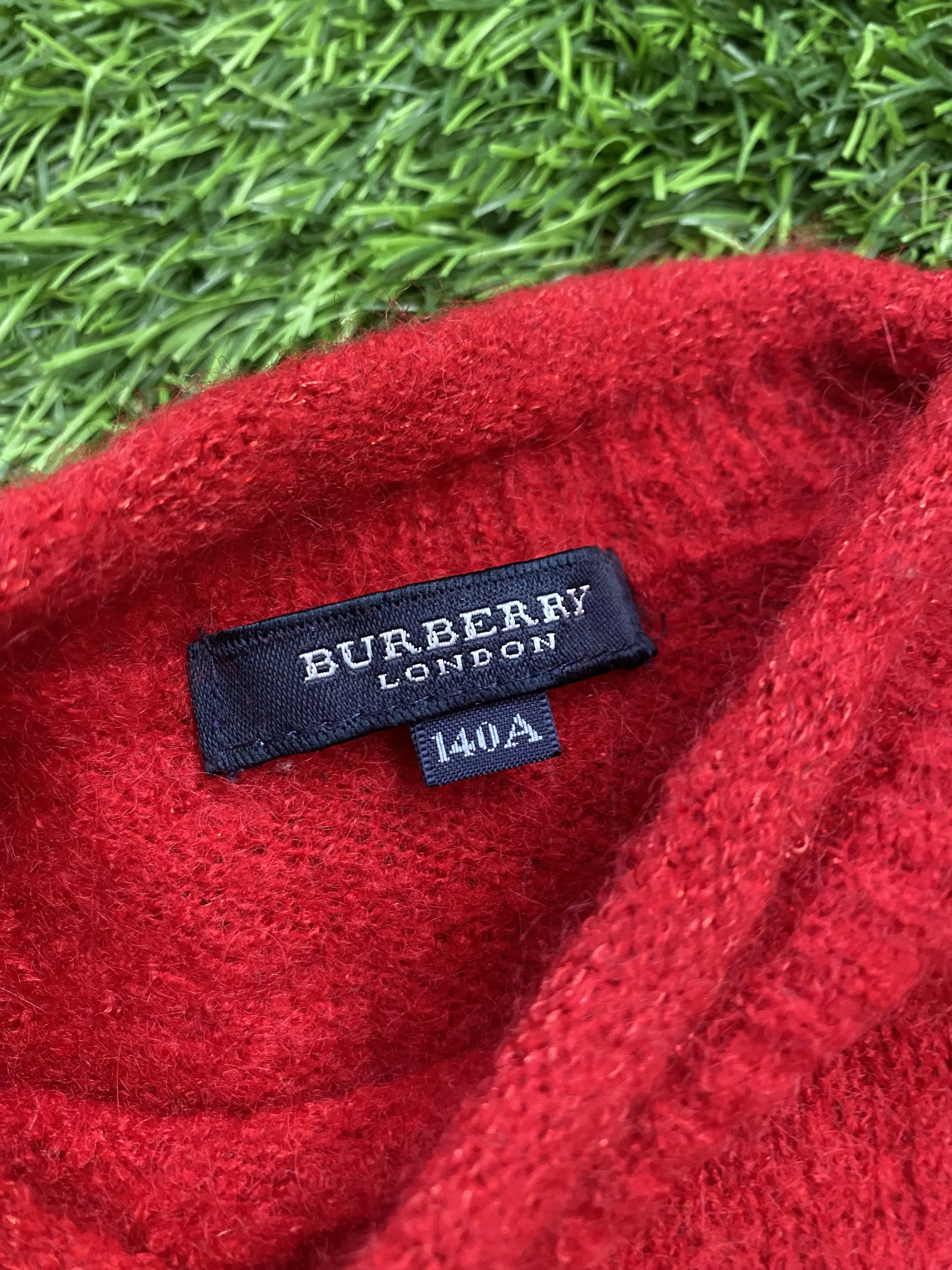 Burberry Sweaters Vintage Burberry Red Star Fuzzy Sweater