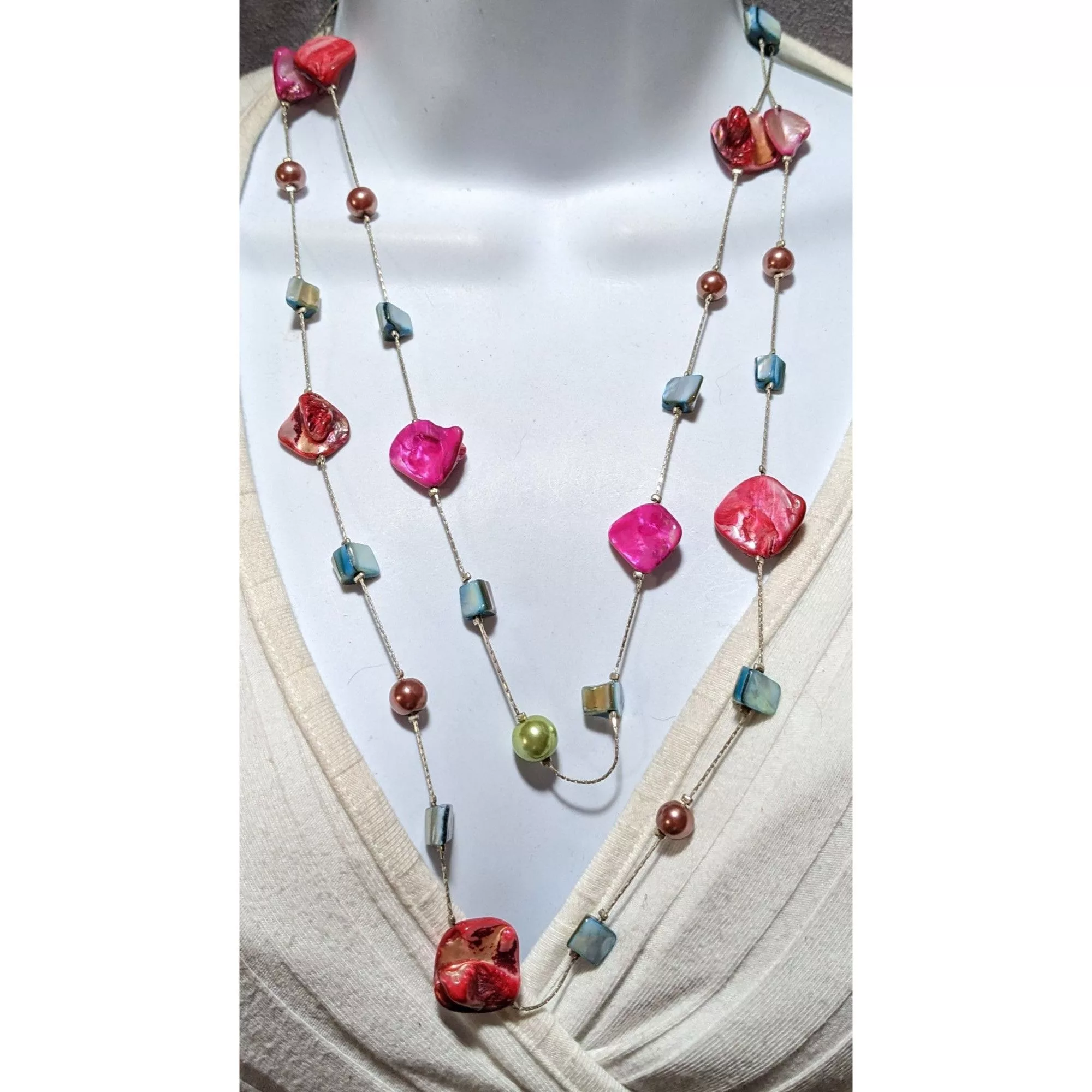 Other Necklaces Other Rainbow Multilayer Shell Pearl Beaded Necklace