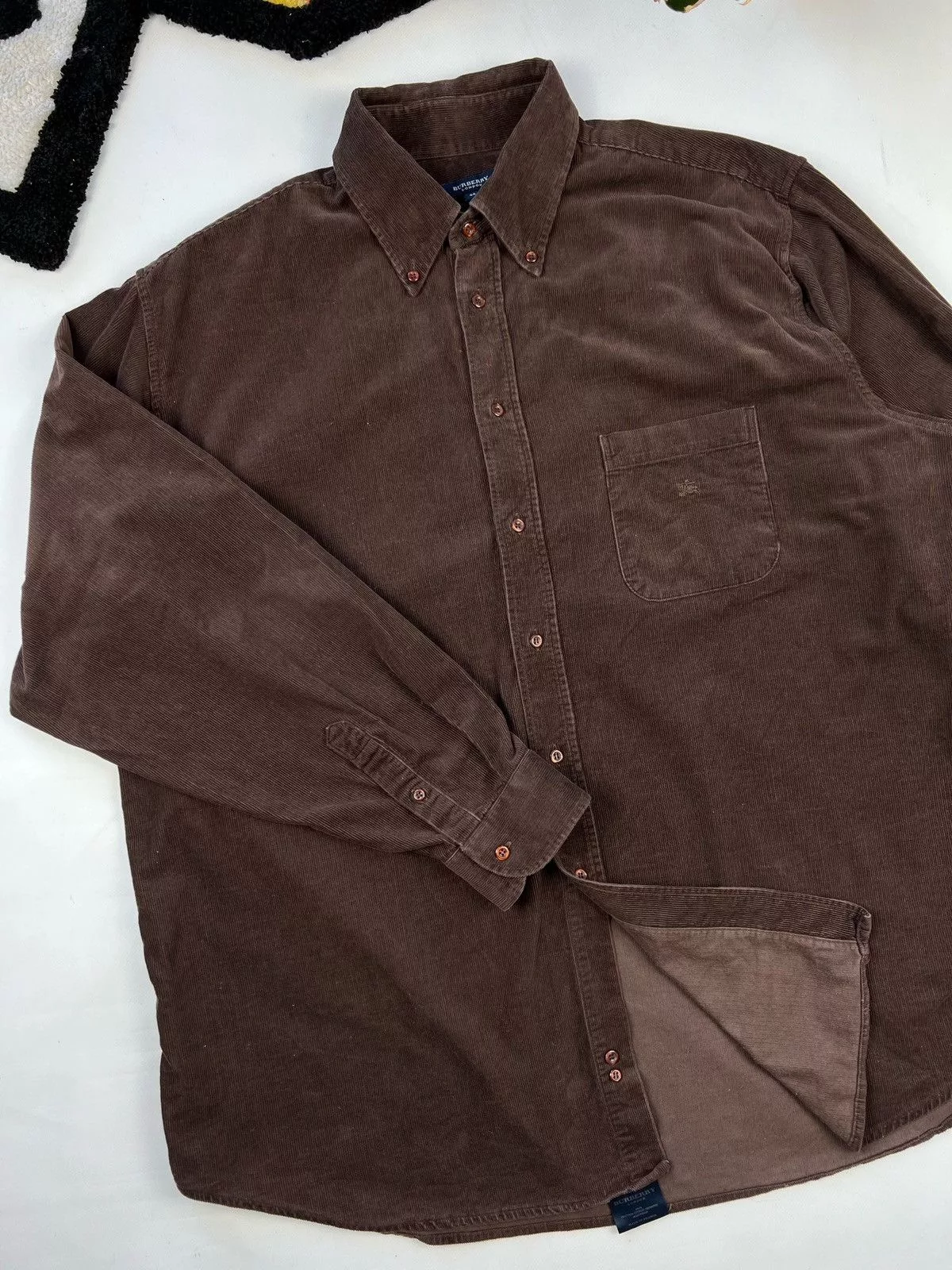 Burberry Shirts Button Ups Burberry × Vintage Burberry Shirt Corduroy Button Up Long Sleeve Brown