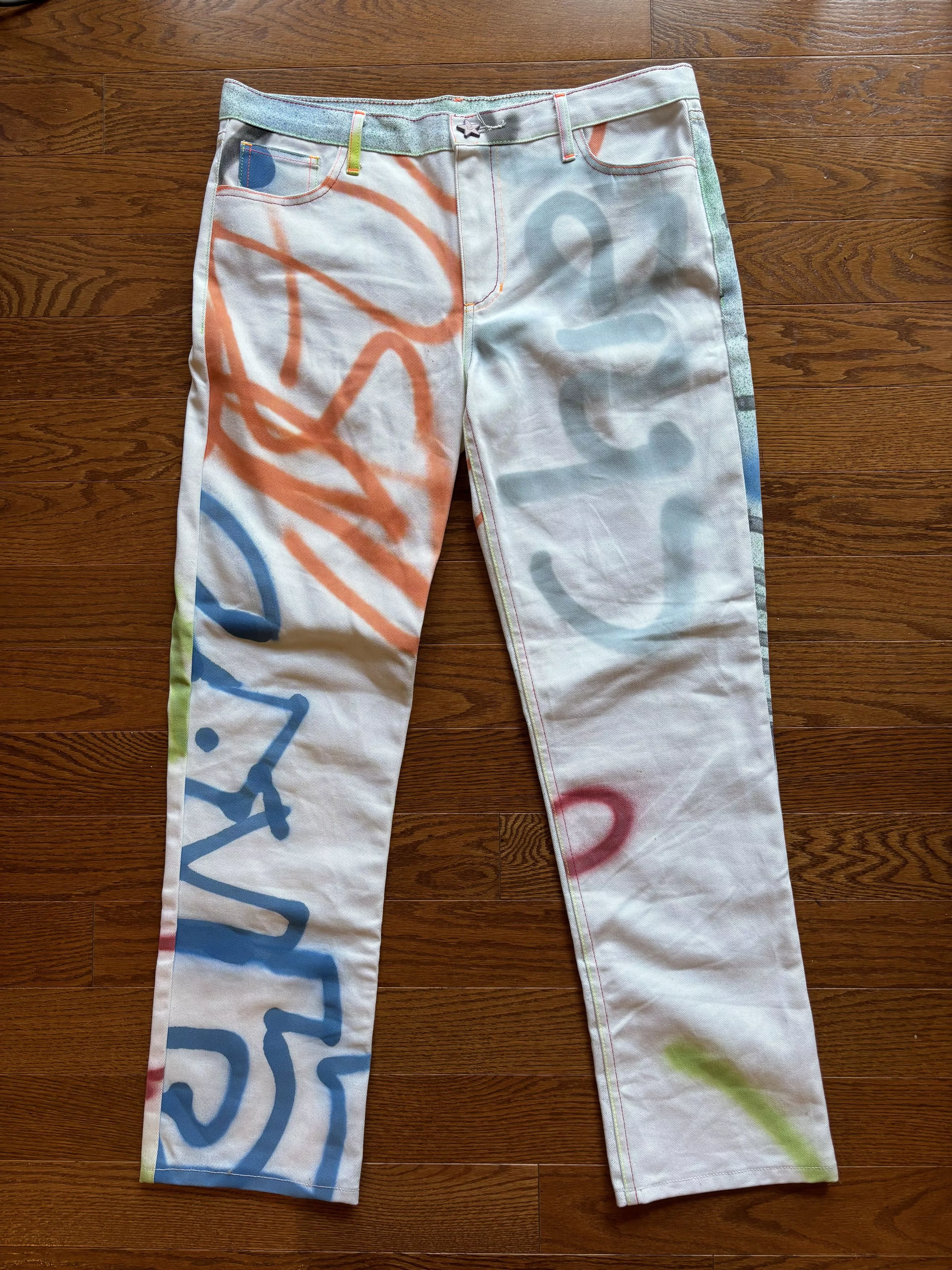 Asspizza Denim Asspizza Ass Pizza 2021 Spray Paint Therapy Denim White