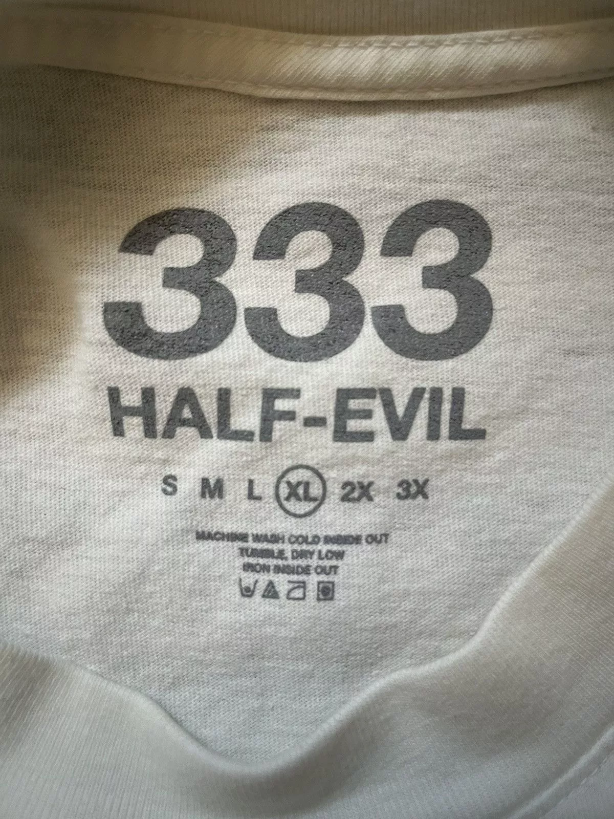 Half Evil Short Sleeve T Shirts Half evil varsity athletic t-shirt White