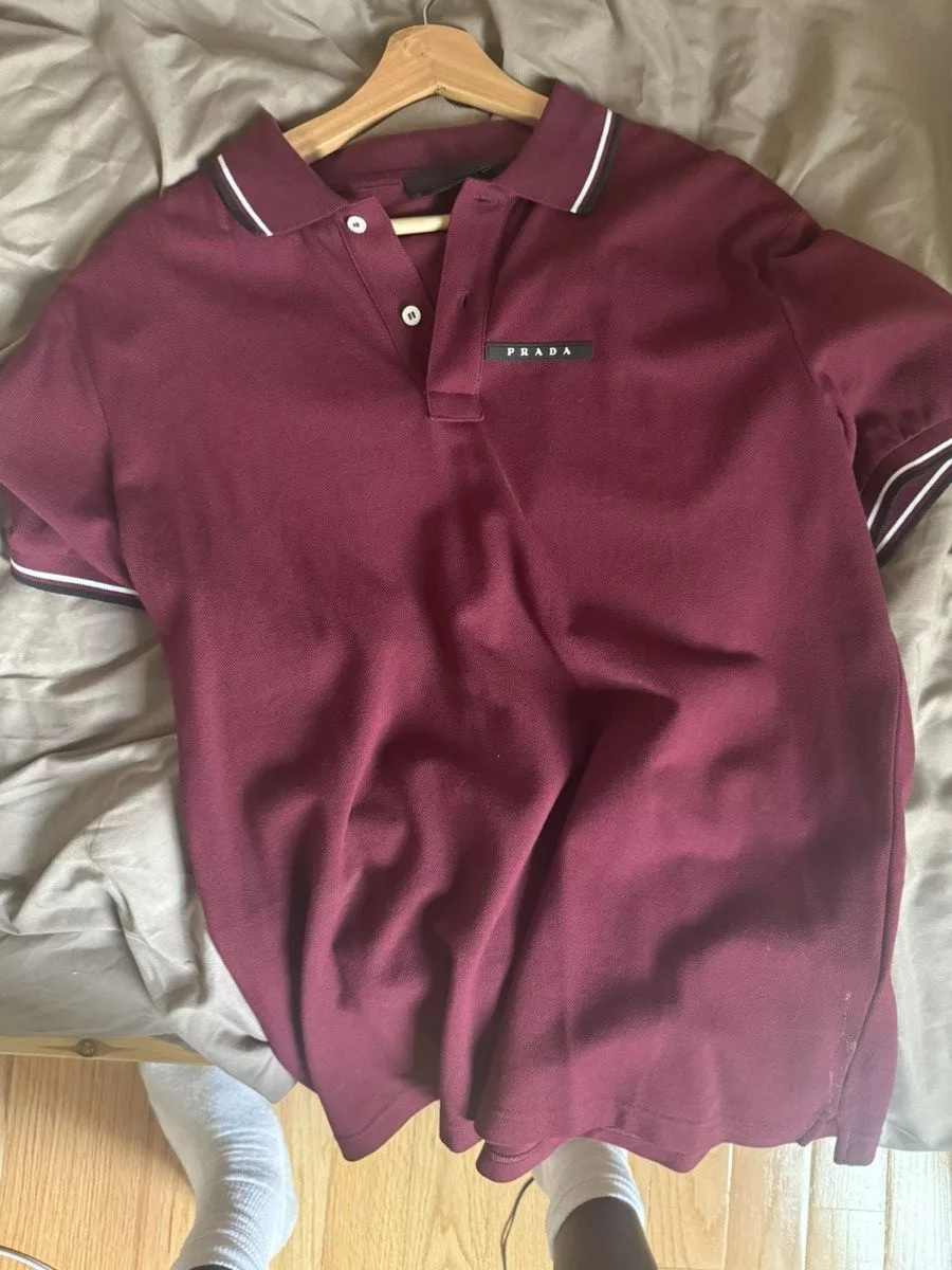 Prada Shirts Button Ups Prada logo shortsleeve Red
