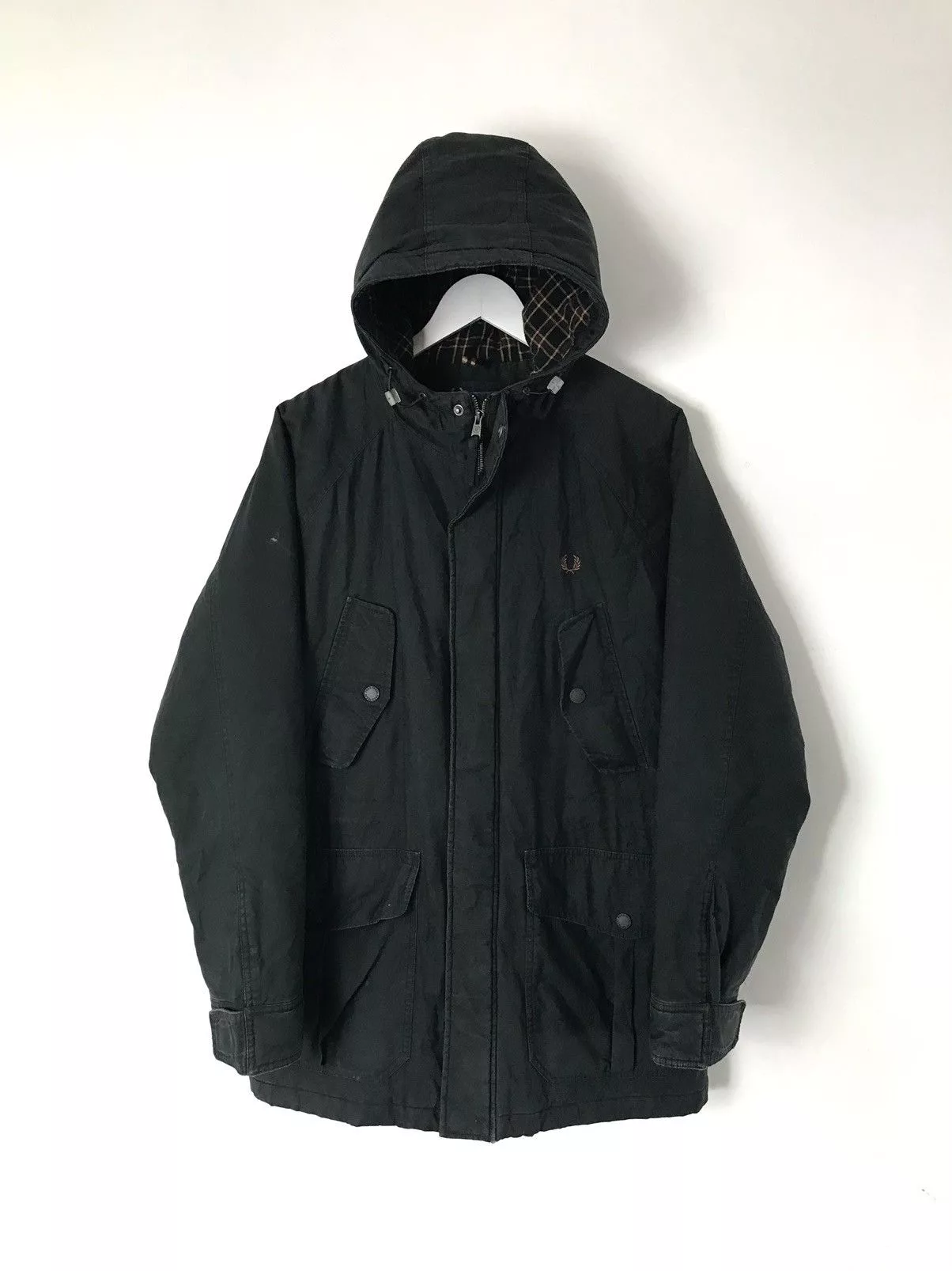Fred Perry Light Jackets Fred Perry Waterproof,Windbreaker Hooded Parka Jacket Green Streetwear