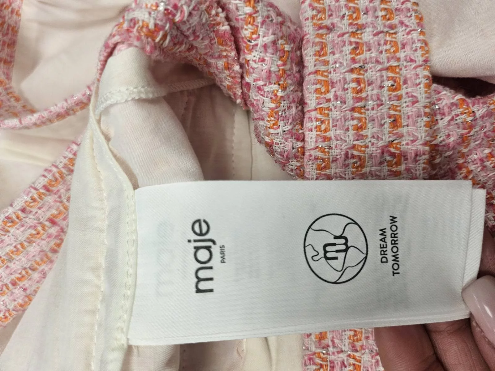 Maje Jumpsuits Maje Tweed pink orange jumpsuit Multi