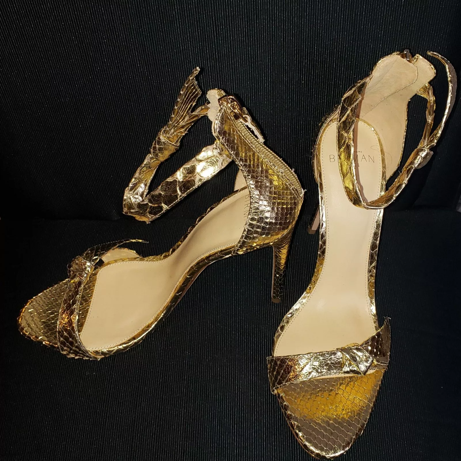 Alexandre Birman Heels $795 List Alexandre Birman Gold toned python spike heels
