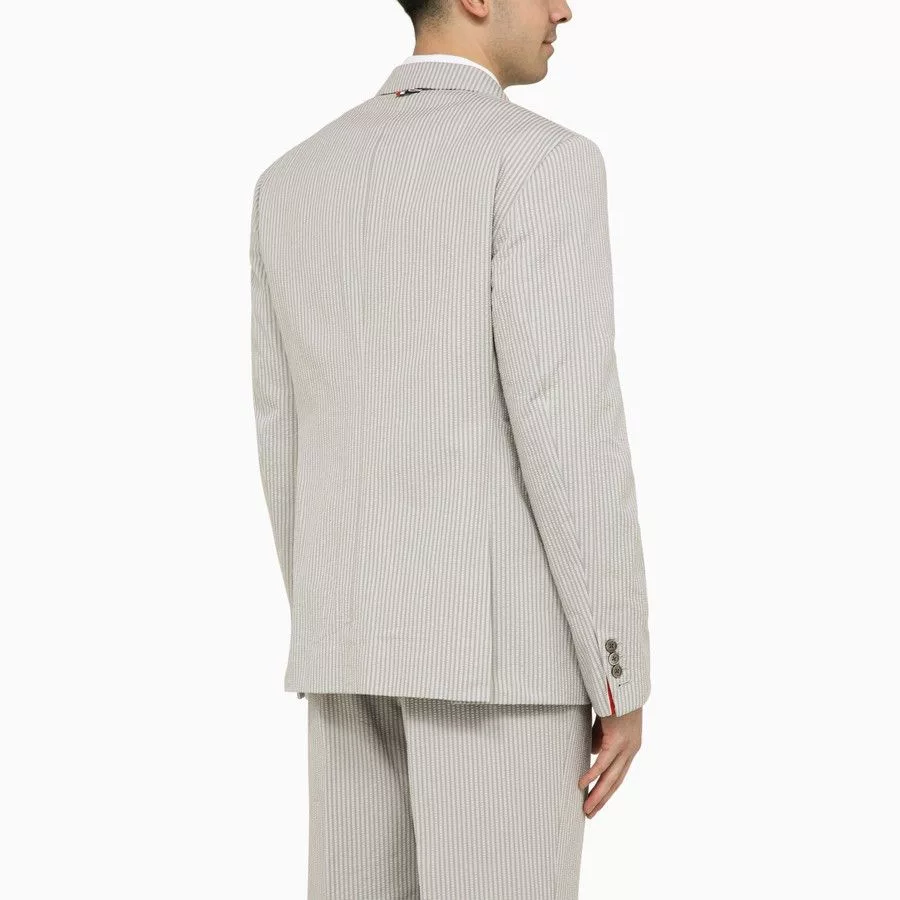 Thom Browne Light Jackets Thom Browne o1d2blof0724 Single-breasted Jacket in Light Grey Gray