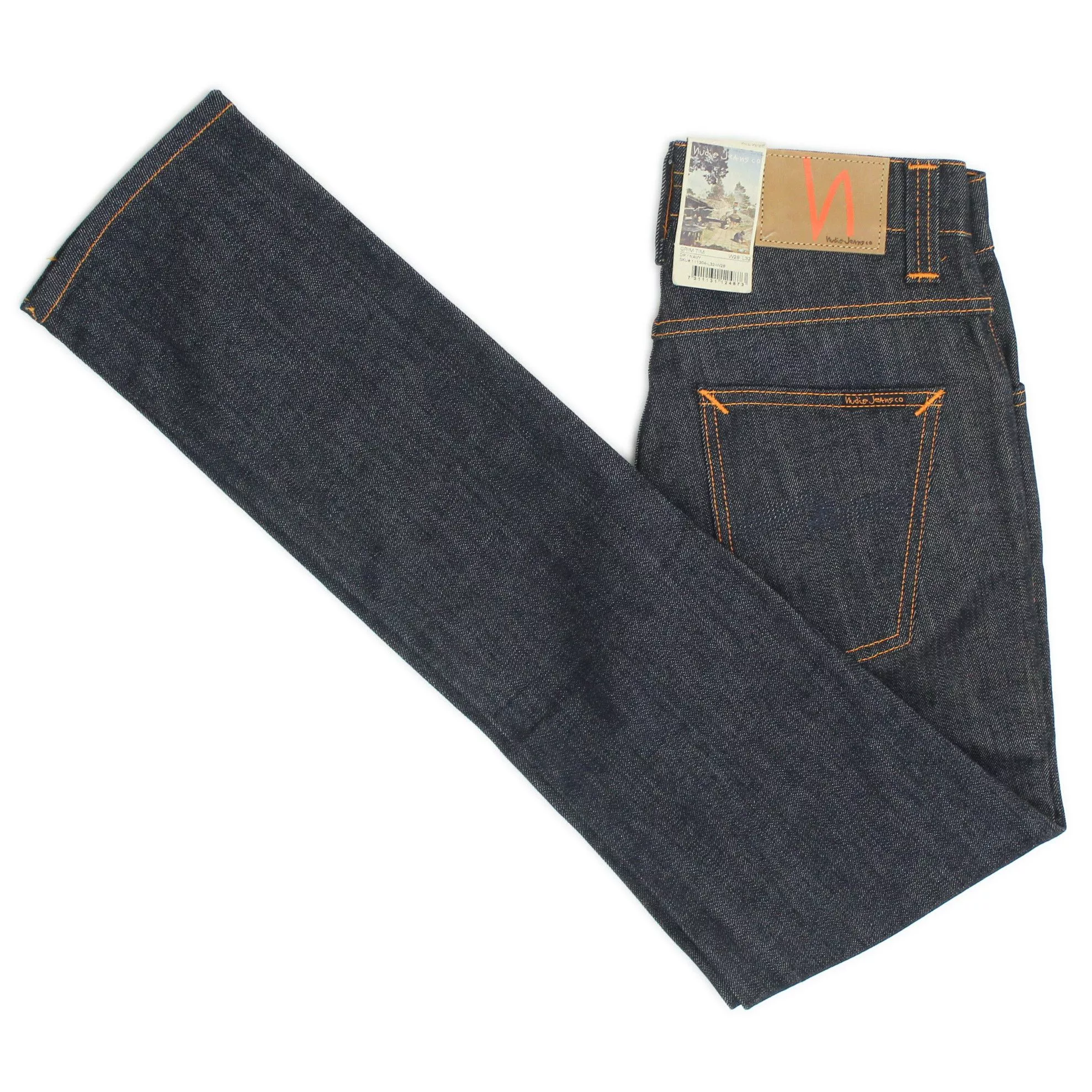 Nudie Jeans Denim Nudie Jeans Dry True Navy Organic Denim Grim Tim Jeans Blue