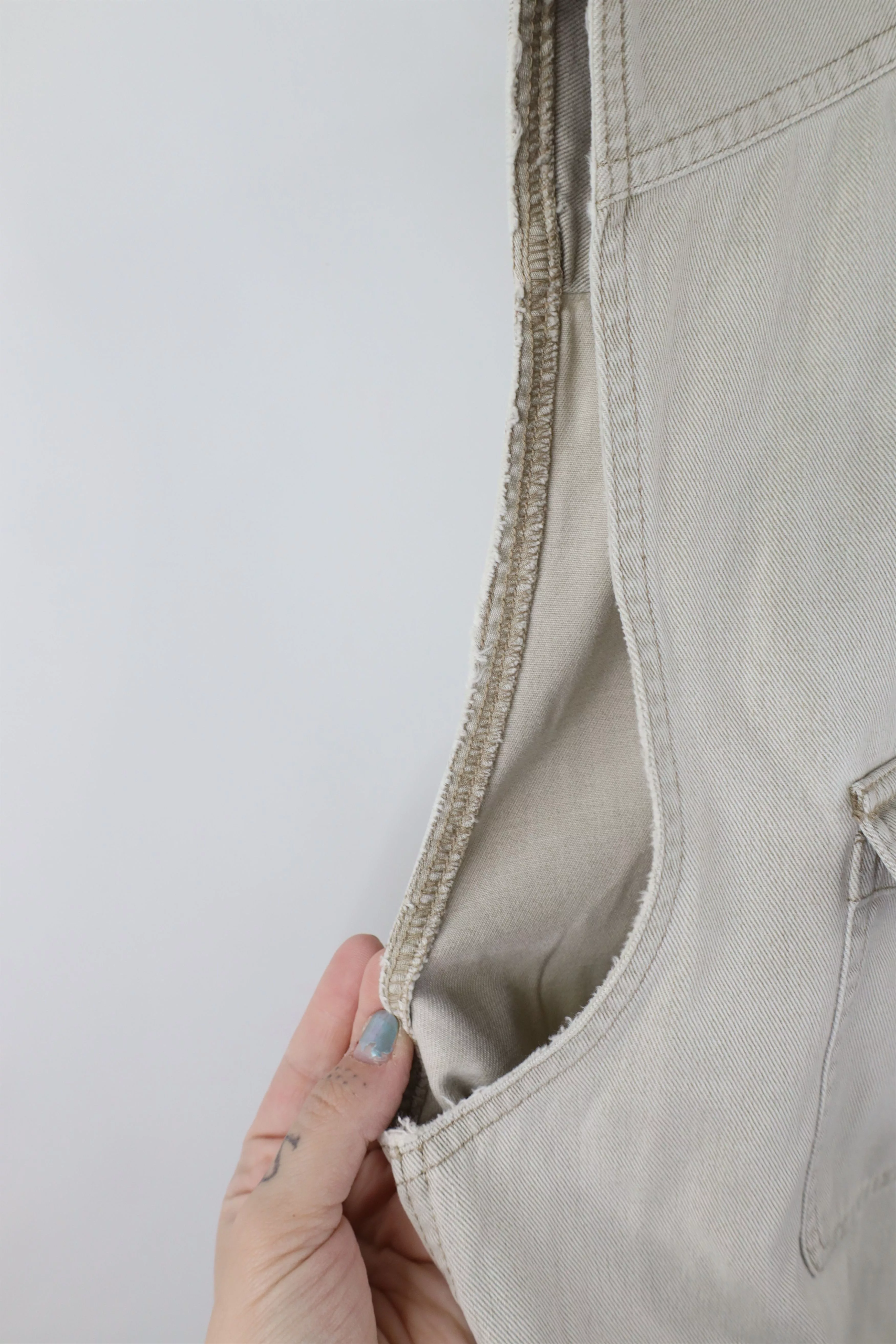 Gap Shirts Button Ups Gap × Vintage Vintage 90s Gap Cut Off Collared Denim Button Shirt Beige