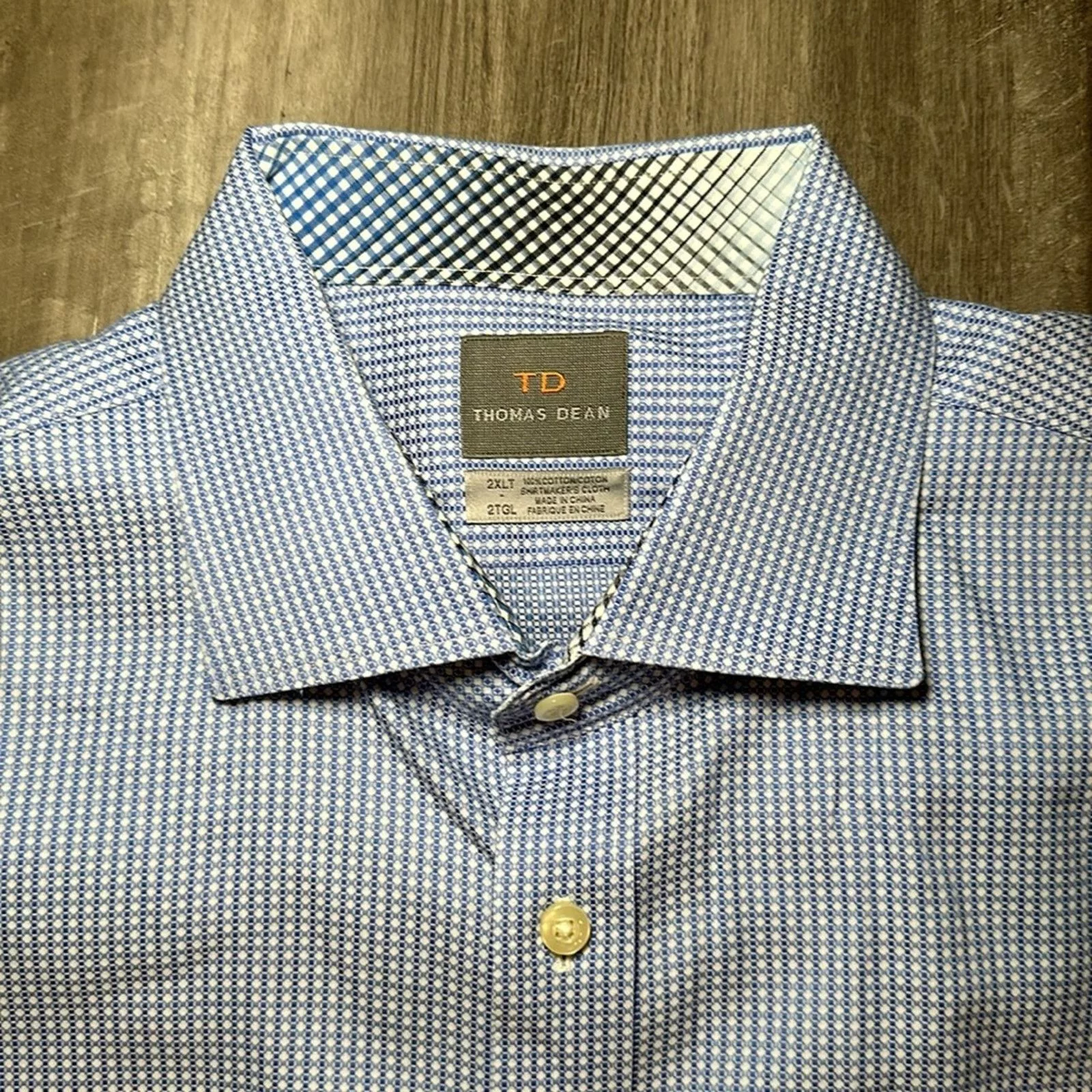 Thomas Dean Shirts Button Ups Thomas Dean Shirtmaker’s Cloth Long Sleeve - 2XLT Blue
