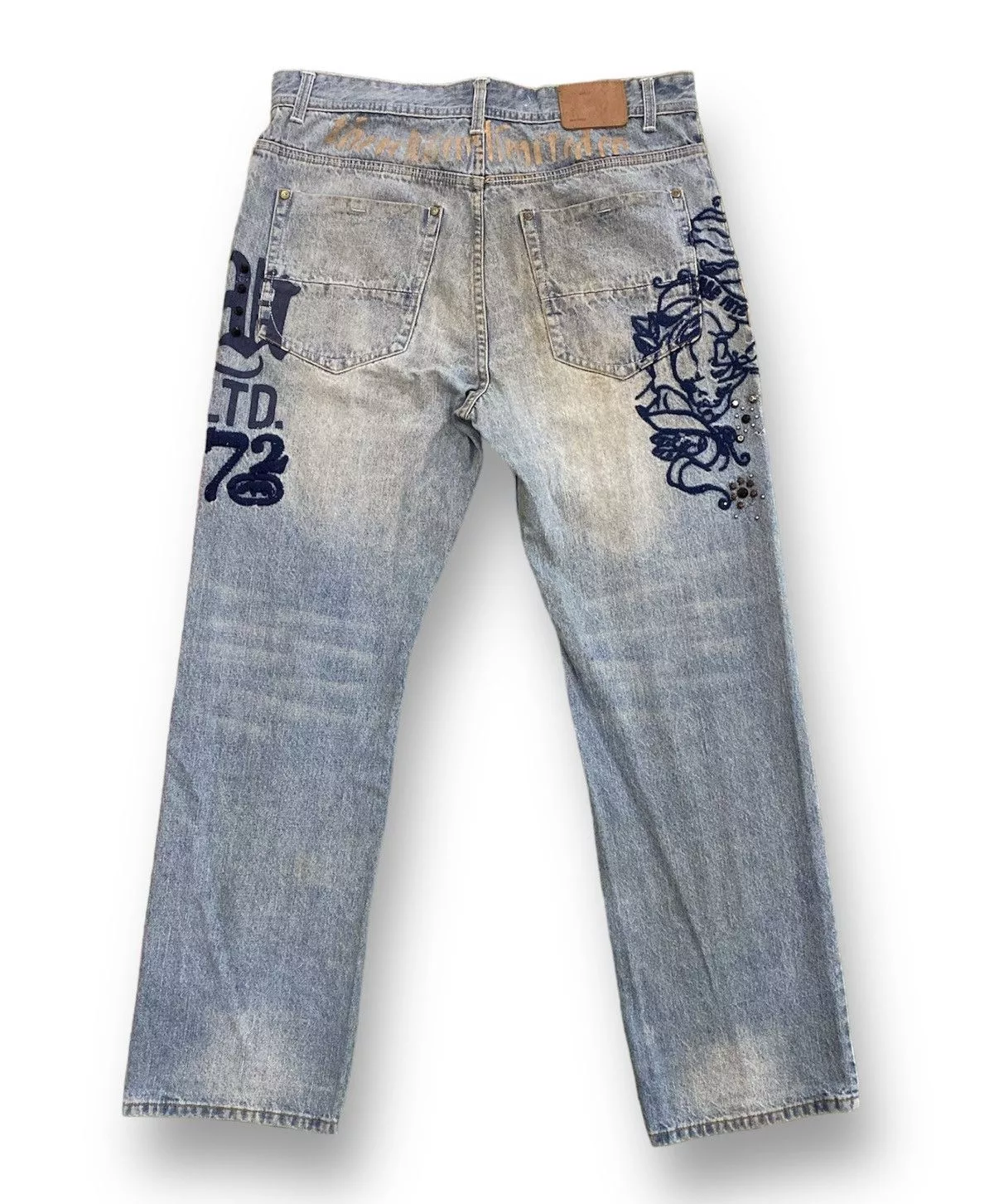 Ecko Unltd. Denim Ecko Unltd. × JNCO × Vintage Vintage Y2K Distressed Ecko Embroidered Baggy Denim Jeans Blue