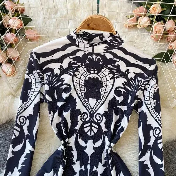 Japanese Brand Bodysuits Japanese Brand × Vintage SINGREINY Design Autumn New Print Rompers Black Streetwear