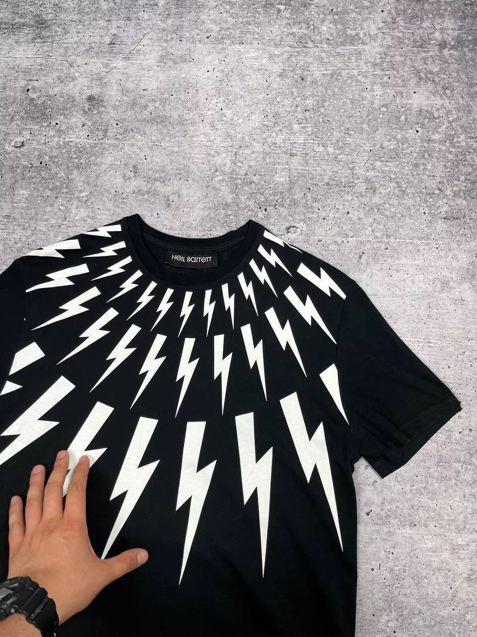 Neil Barrett Short Sleeve T Shirts Vintage Neil Barrett Black Slim Fit Big Logo Shirt Tee Y2K Luxury