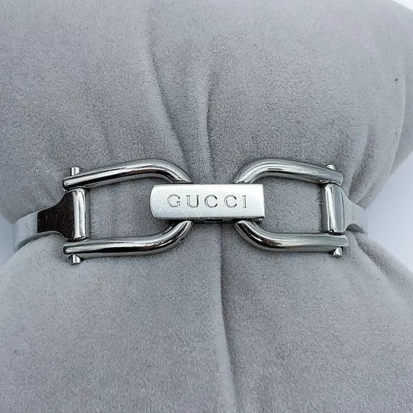 Gucci Watches Gucci 1500L Rectangular Stainless Steel Quartz Bangle Watch Silver