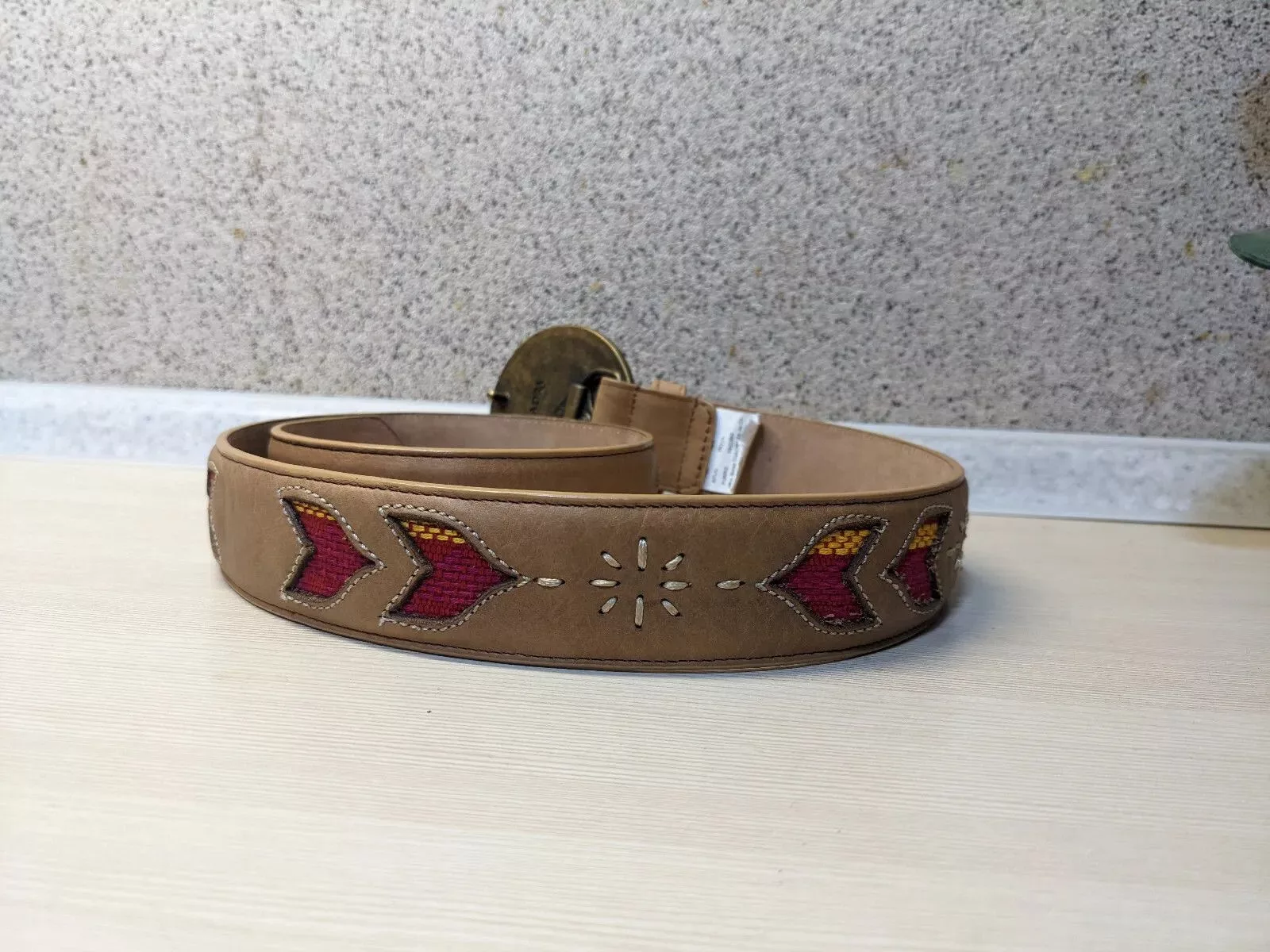 Designer Belts Designer Cuadra Brown Leather Genuine Belt Size M Multi