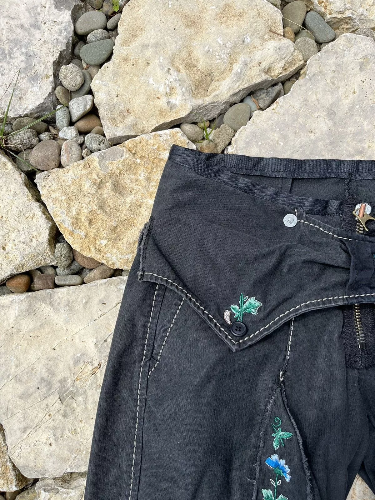 Marithe + Francois Girbaud Pants Marithe + Francois Girbaud Vintage Marithe Francois Girbaud floral y2k bondage pants Black