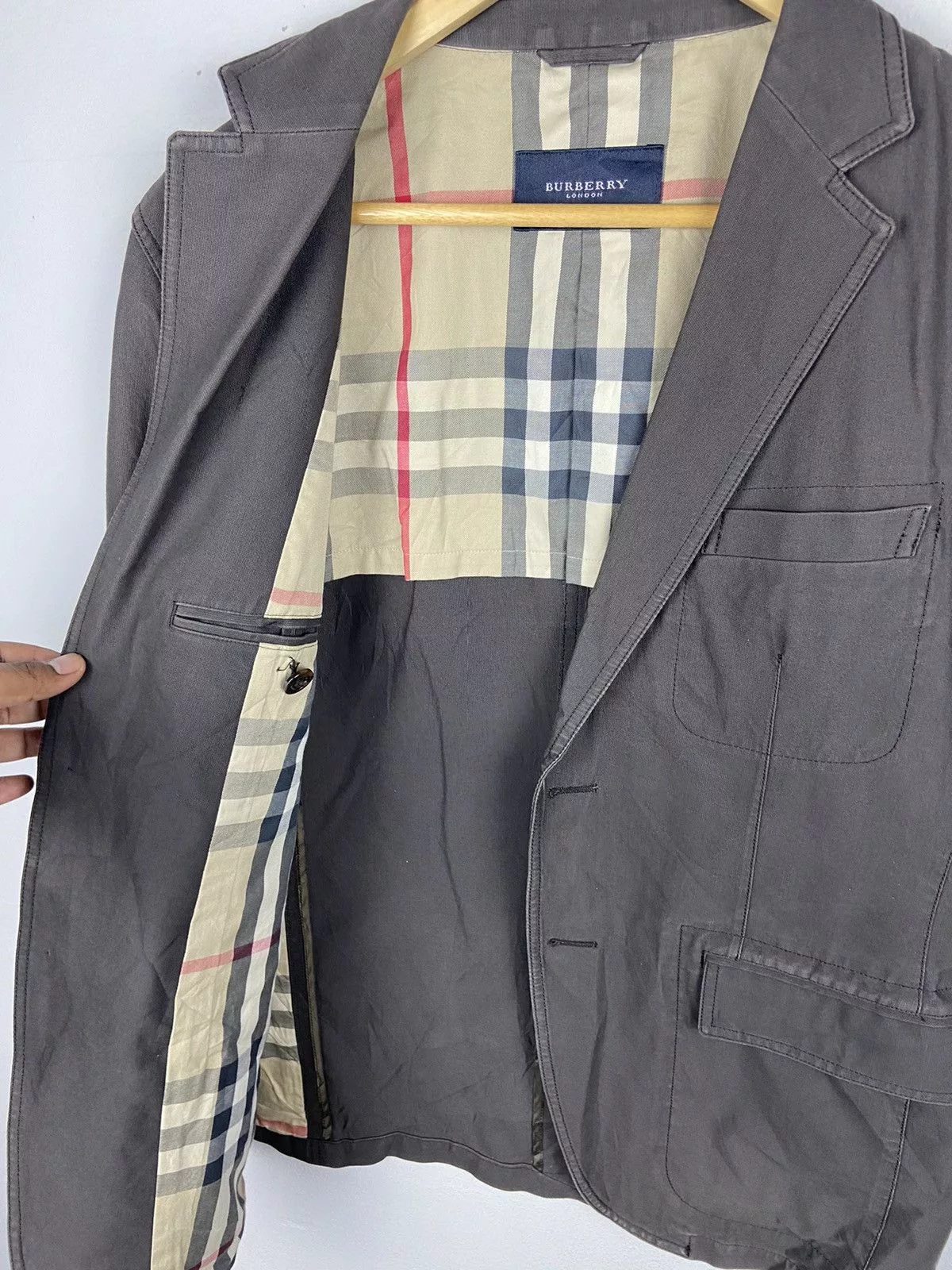 Burberry Heavy Coats Burberry Nova Check Coat Gray