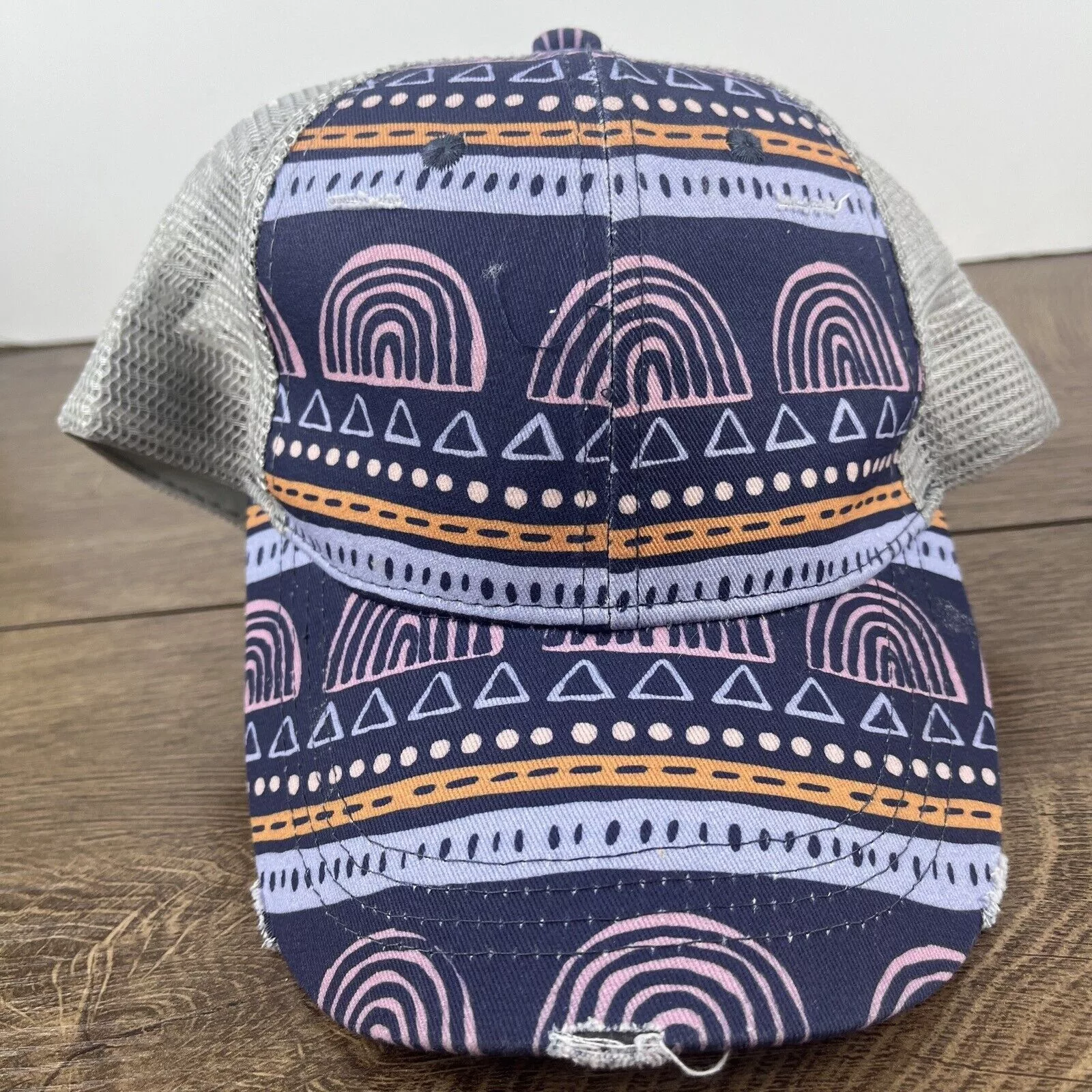Other Hats Other Blue Creative Hatr Rainbow Pyramid Blue Hat Adjustable Adult