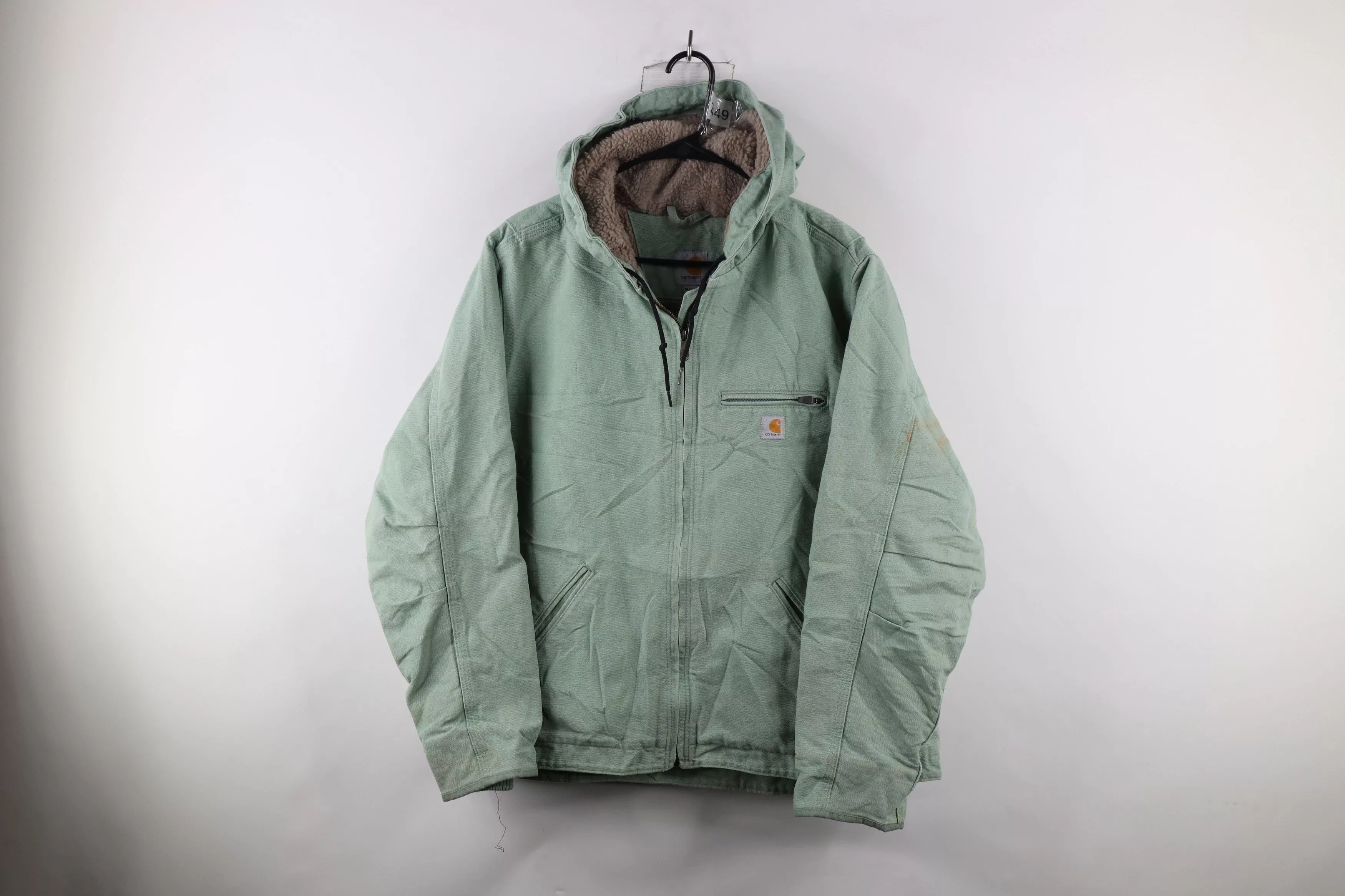 Carhartt Jackets Carhartt × Vintage Vintage Carhartt Fleece Lined Canvas Jacket Mint Green