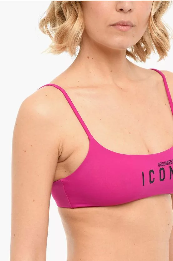 Dsquared2 Socks Intimates Dsquared2 og1mm0624 Size: 40 / Printed Icon Bikini Bra in Pink