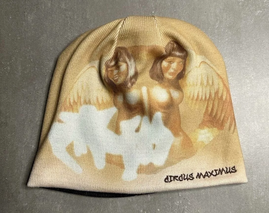 Travis Scott Hats Travis Scott Reversible Beanie Circus Maximus Utopia Tour Beige
