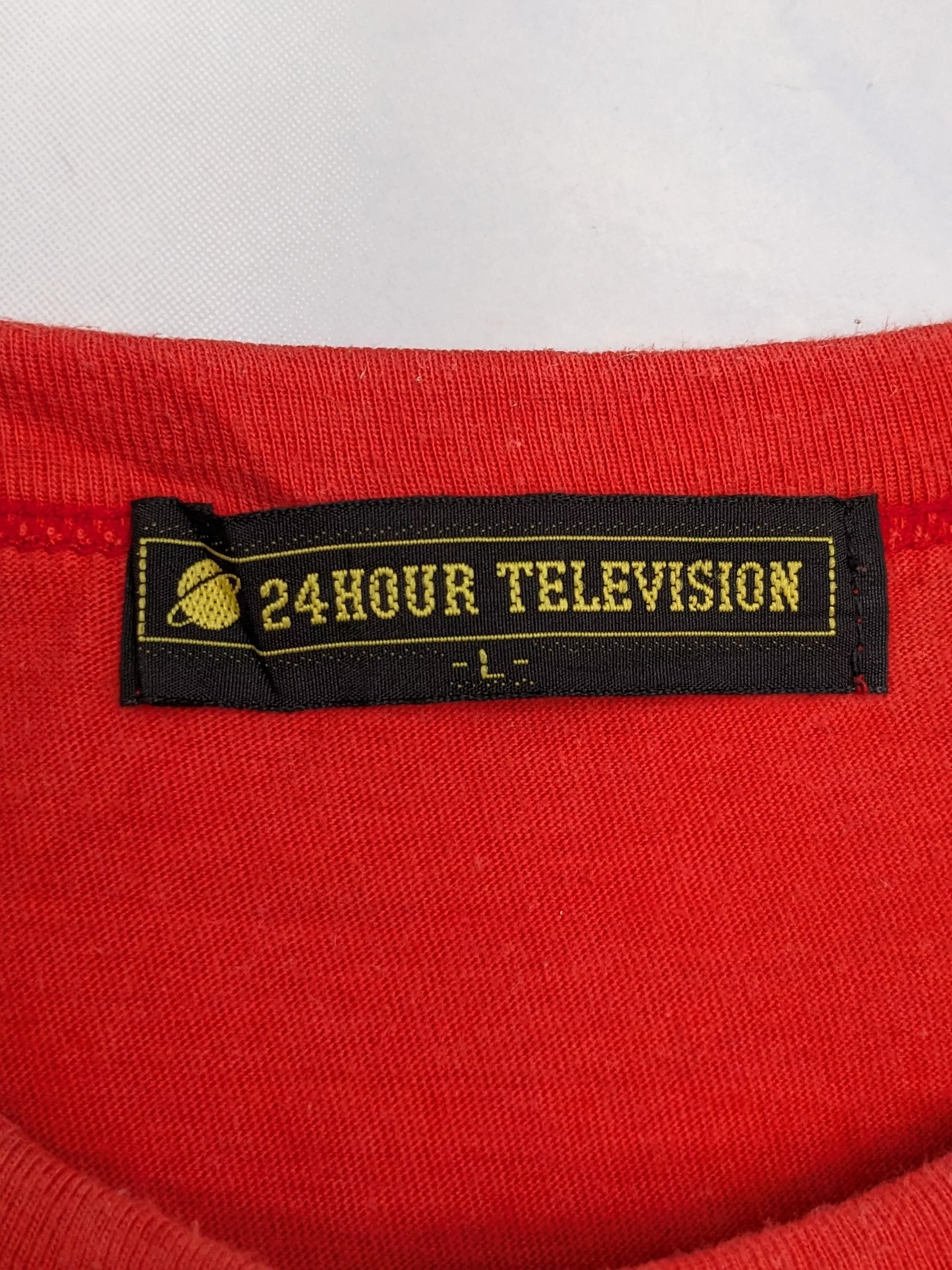 Bape Short Sleeve T Shirts Bape 24 Hours Television Tee Red